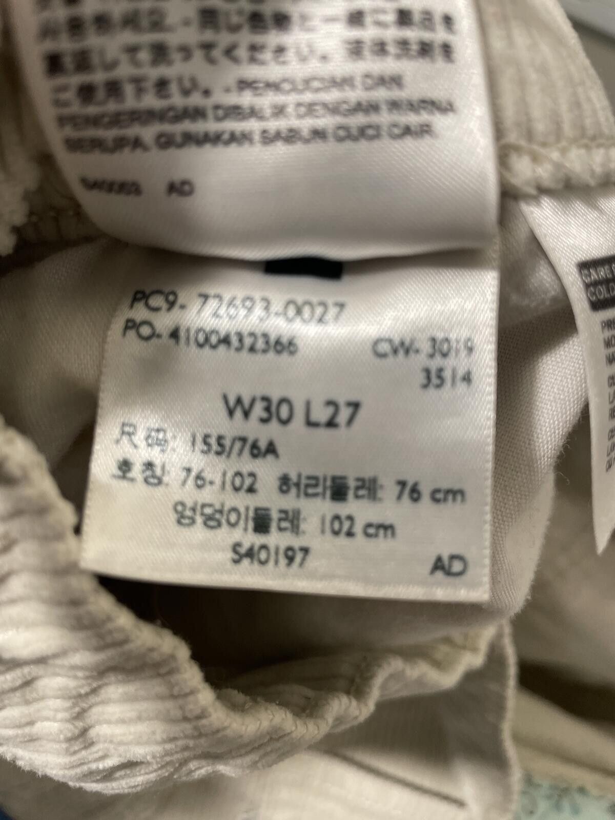 Other Levis Straus and Co Corduroy Pants Women's 27 White Button Size 30" / US 8 / IT 44 - 2 Thumbnail
