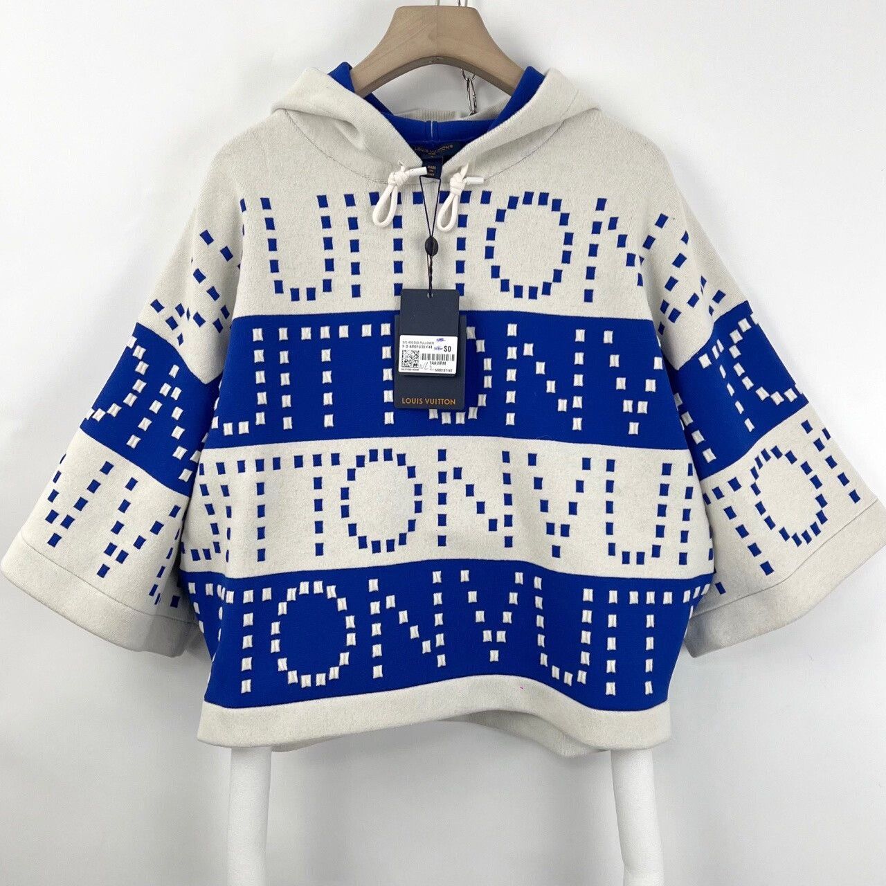 Louis Vuitton Louis Vuitton Blue White Logo Cape Sweatshirt Size S / US 4 / IT 40 - 1 Thumbnail