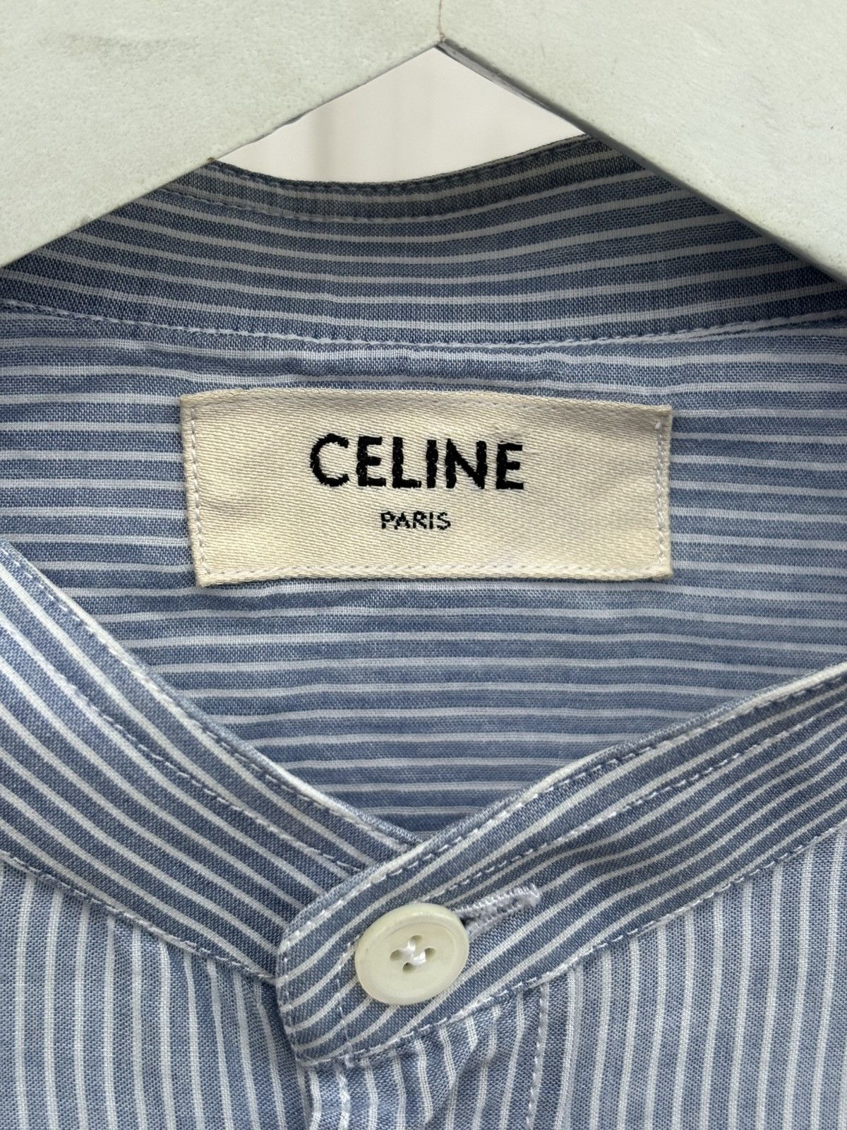 Celine Hedi Slimane era Band Stripe Shirt Size US S / EU 44-46 / 1 - 5 Thumbnail