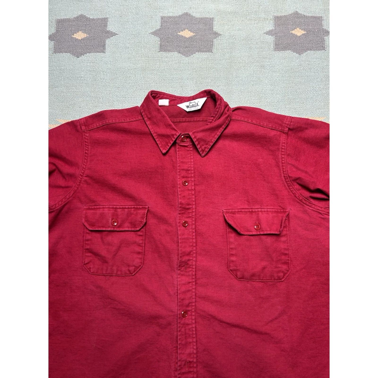 Vintage VINTAGE Woolrich Shirt Button-Up Long Sleeve Red XL Men Size US XL / EU 56 / 4 - 5 Thumbnail