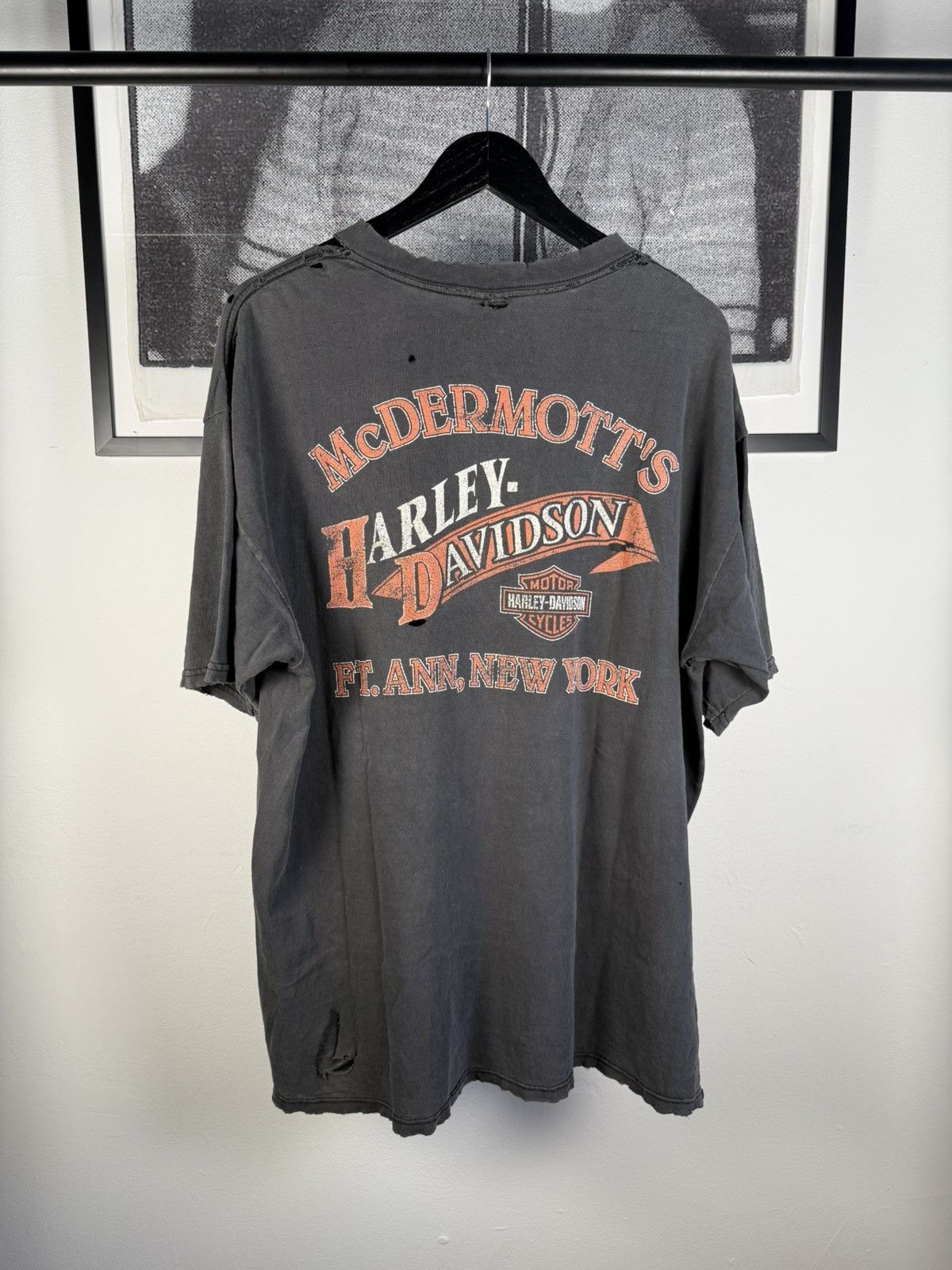 Harley Davidson × Vintage 🚭XXL GRAIL🚭 80’S HARLEY DAVIDSON THRASHED EAGLE FLAME SHIRT Size US XXL / EU 58 / 5 - 3 Thumbnail