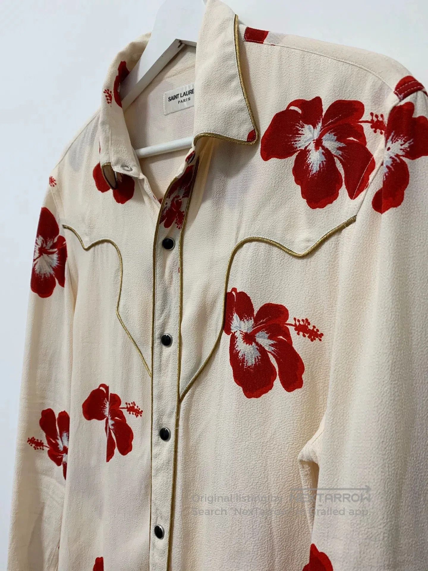 Hedi Slimane Saint Laurent 16FW Hibiscus Shirt. Size US S / EU 44-46 / 1 - 2 Thumbnail