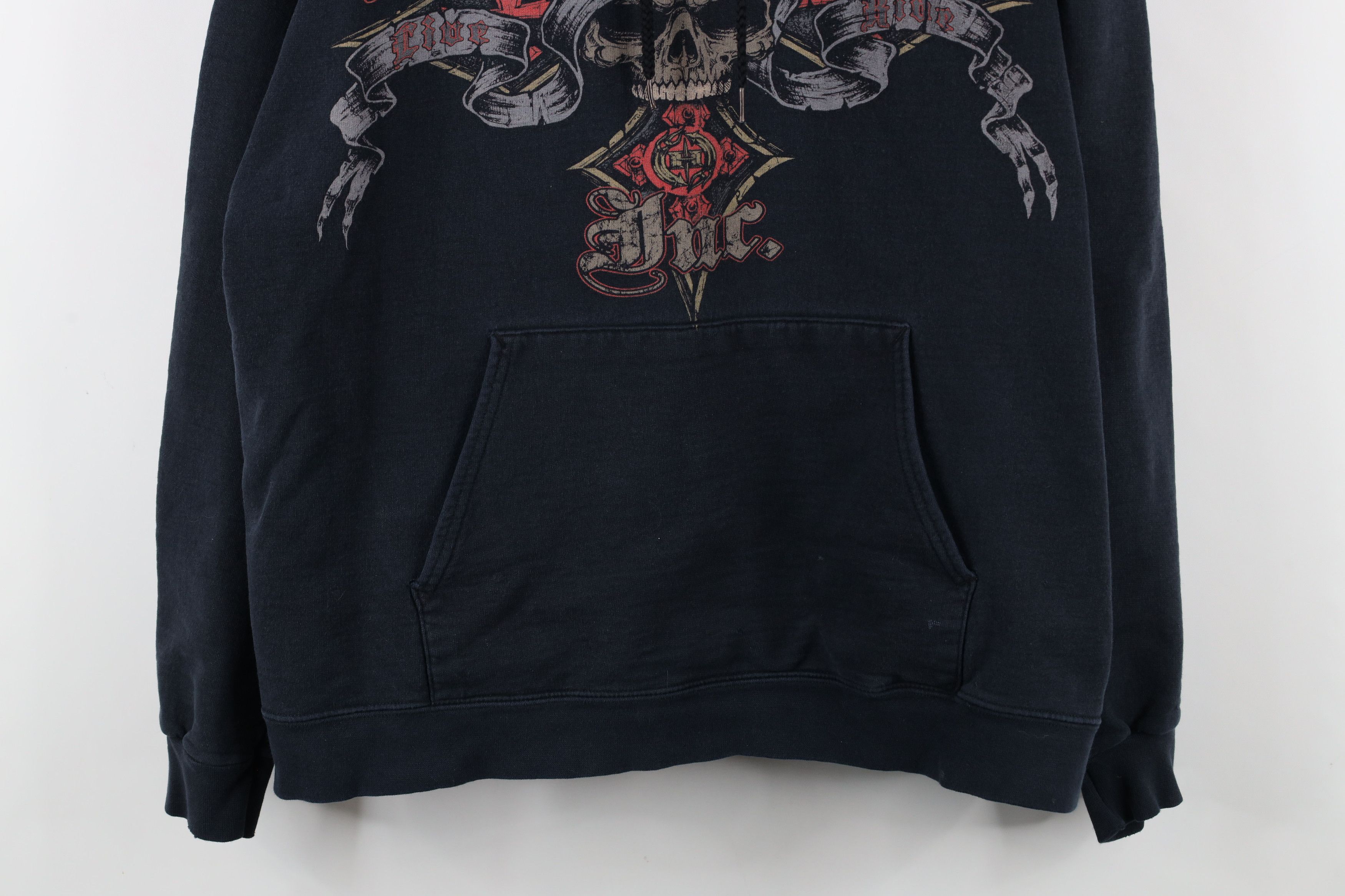 Vintage Vintage Y2K Streetwear Skull Tribal Cross Motorcycle Hoodie Size US L / EU 52-54 / 3 - 3 Thumbnail