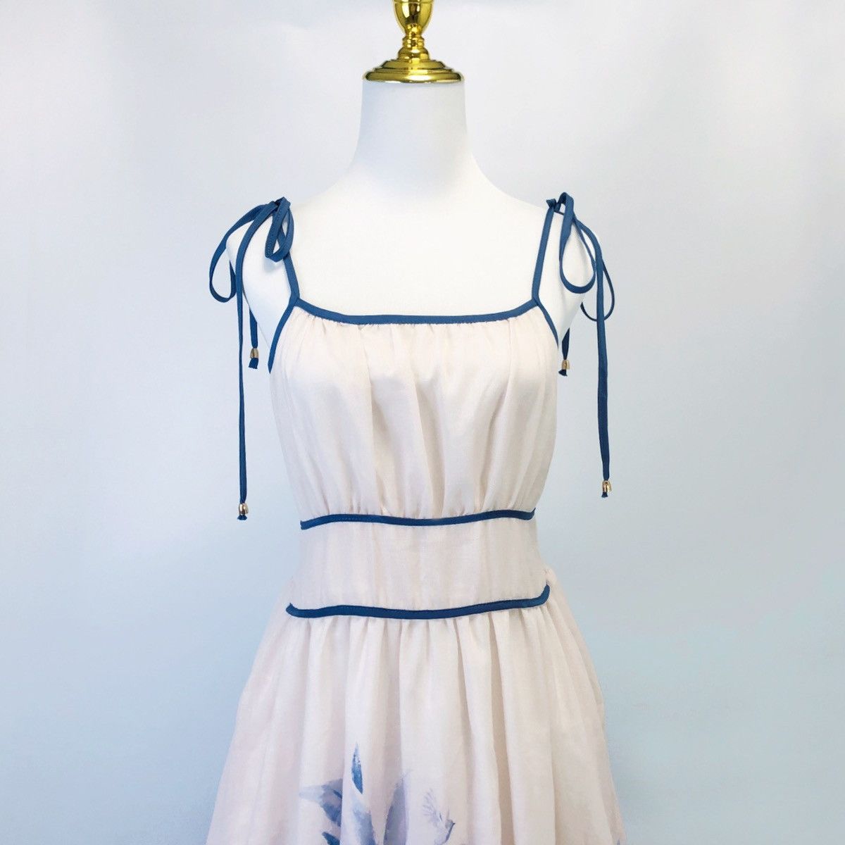Zimmermann NWT Zimmermann Blue Floral Porcelain Midi Slip Dress Size M / US 6-8 / IT 42-44 - 3 Thumbnail
