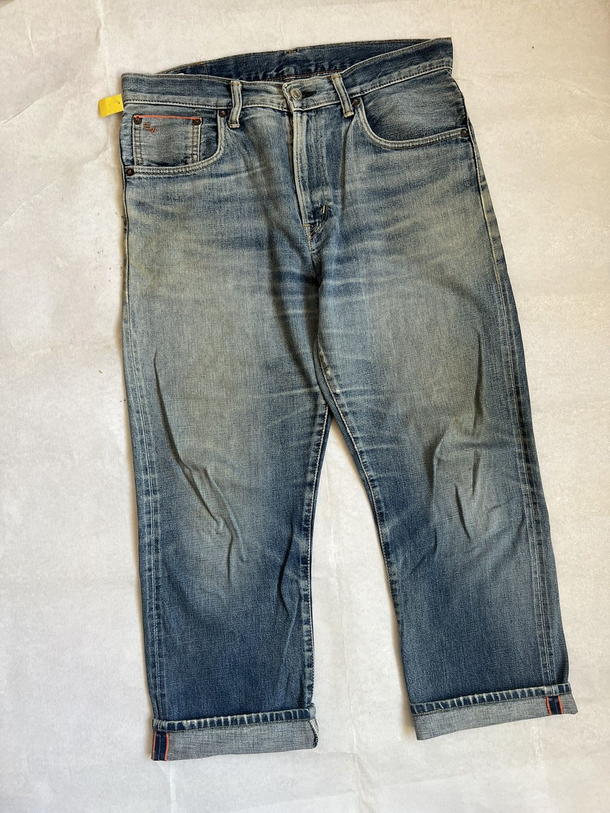 Edwin Edwin 505z Orange Selvedge Distressed Denim Size US 37 - 2 Thumbnail