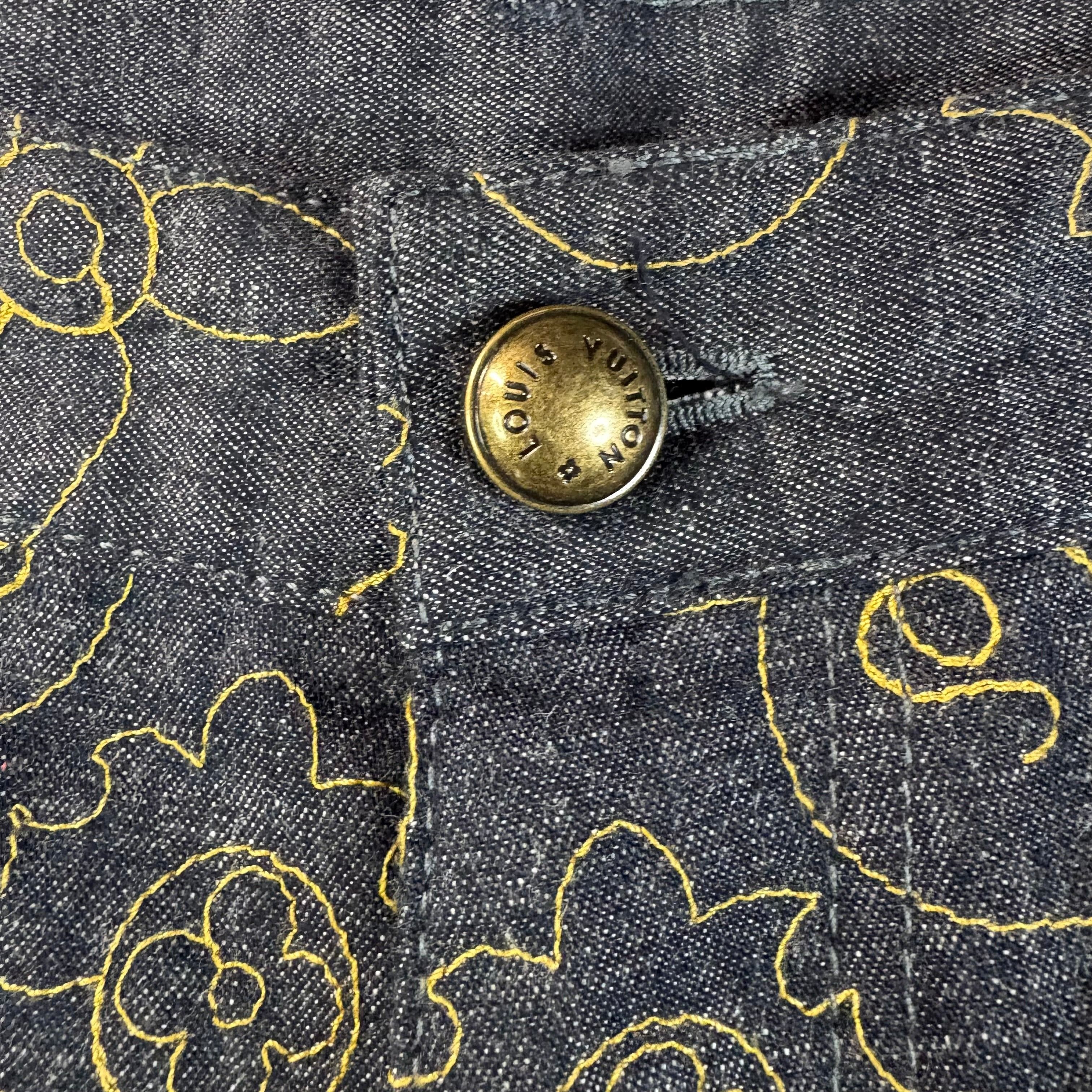 Louis Vuitton Louis Vuitton FW24 Arabesque Embroidered Denim Pants Size 34 Size US 34 / EU 50 - 2 Thumbnail