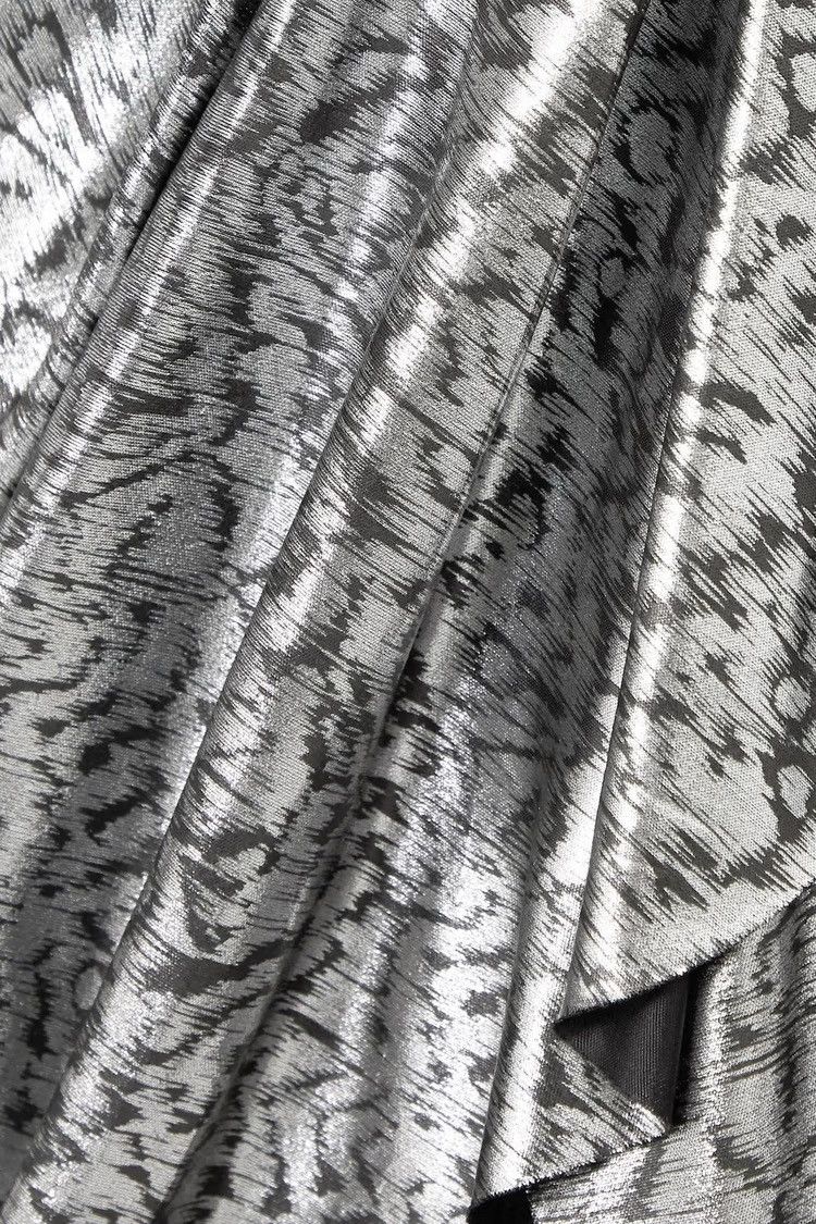 Isabel Marant ISABEL MARANT Draped leopard-print lamé Mini Dress Silver Size S / US 4 / IT 40 - 4 Thumbnail