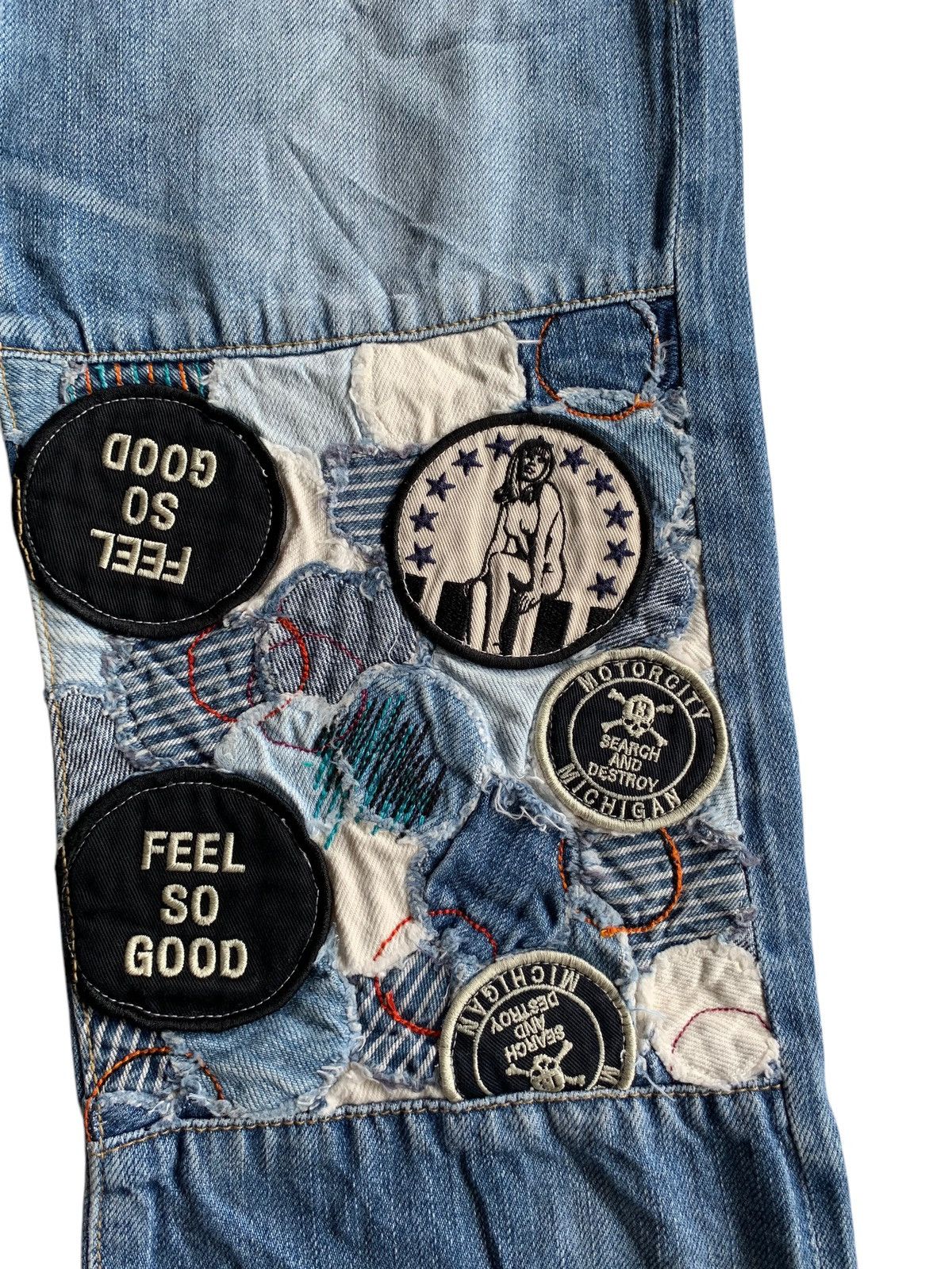 Hysteric Glamour × Japanese Brand HYSTERIC GLAMOUR REWORK LOW RISE SELVEDGE DISTRESSED DENIM🎌 Size US 27 - 10 Thumbnail