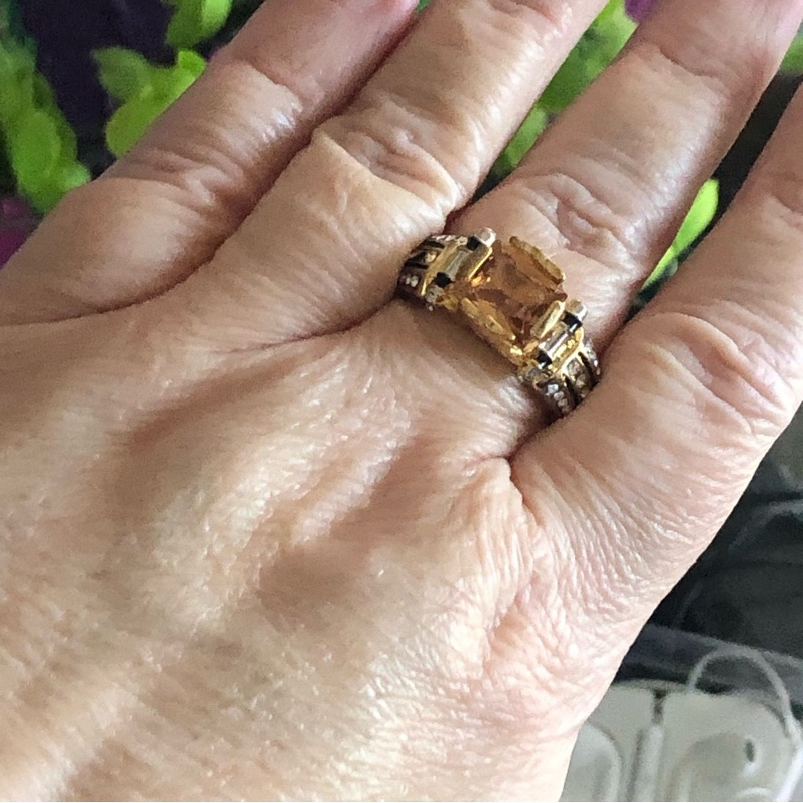 Jewelry Men’s fashionable faceted champagne stone band ring NWT 1 Size ONE SIZE - 11 Thumbnail
