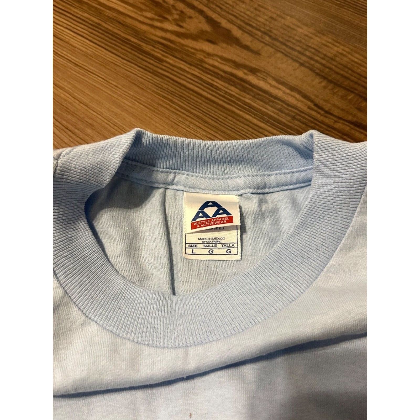 AAA Alstyle San Diego T-Shirt Blue Unisex Adult Large Solid Crew Neck Jersey California Size US L / EU 52-54 / 3 - 2 Thumbnail