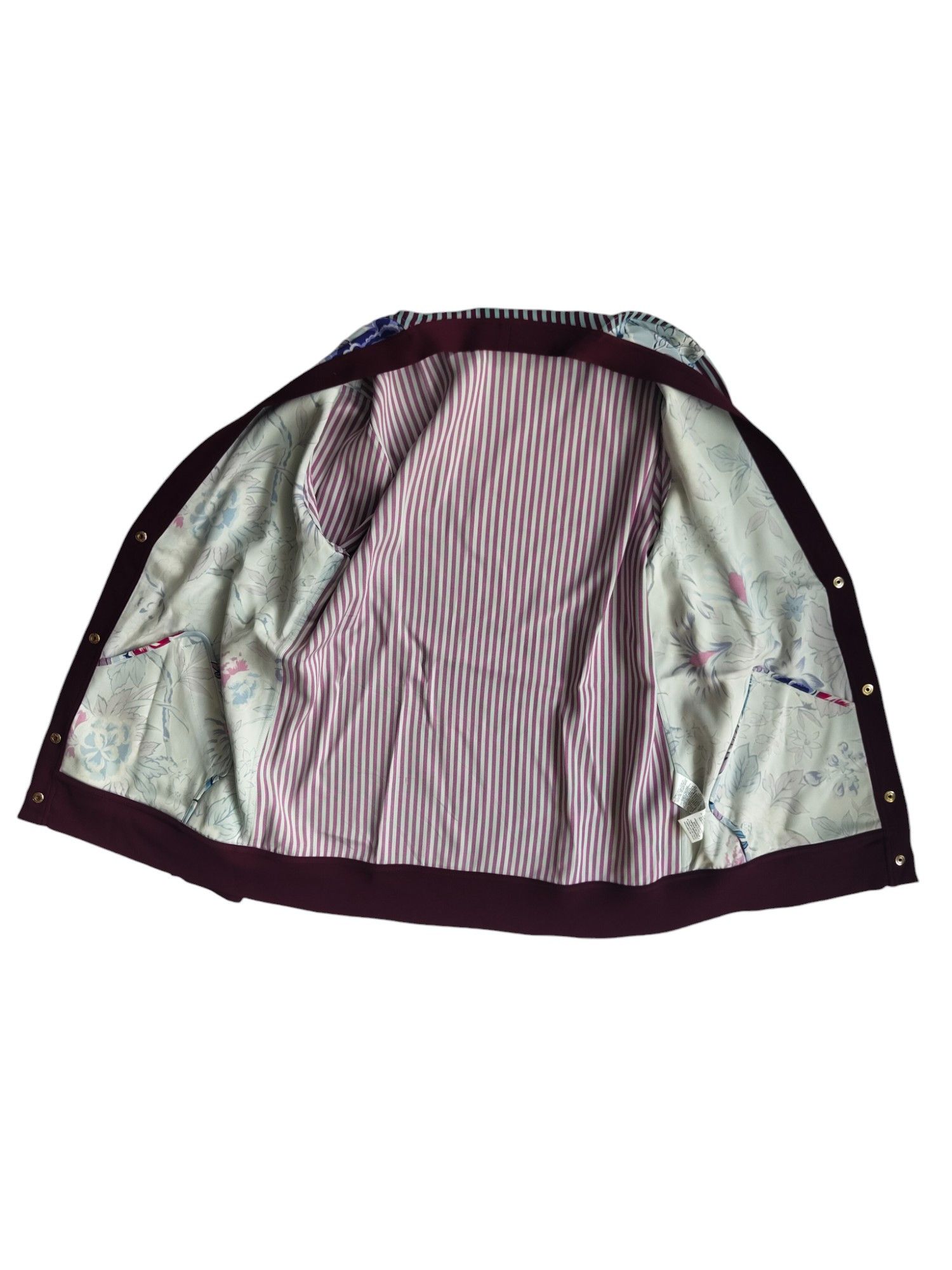 Etro Cardigan With Floral Print Front And Striped Sleeves Size M / US 6-8 / IT 42-44 - 3 Thumbnail