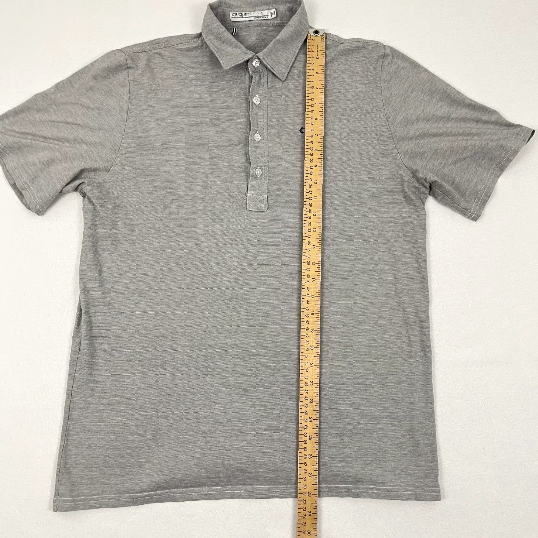 Vintage Criquet Polo Shirt Men Large Heather Gray Knit Organic Cotton Casual Preppy Golf Size US L / EU 52-54 / 3 - 5 Thumbnail