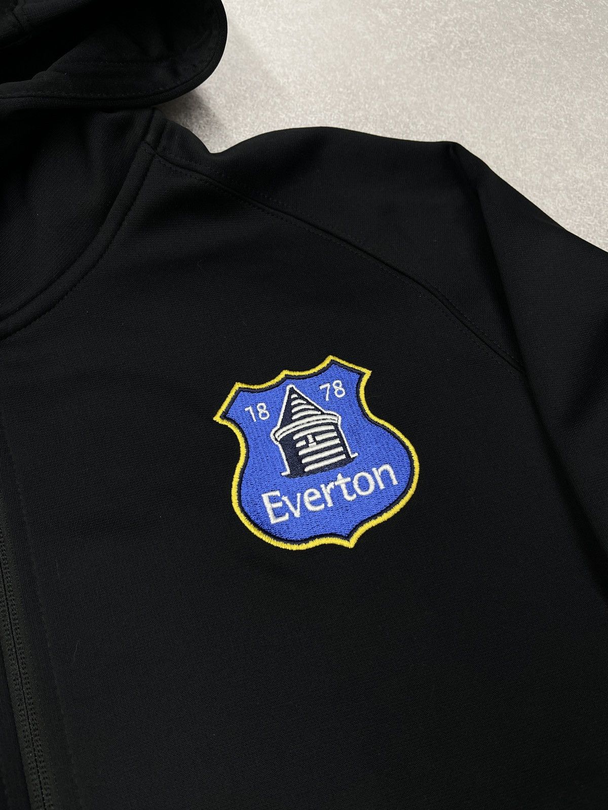 Nike Vintage Nike Everton Football Zip Hoodie Black Terma Fit Size US XXL / EU 58 / 5 - 6 Thumbnail