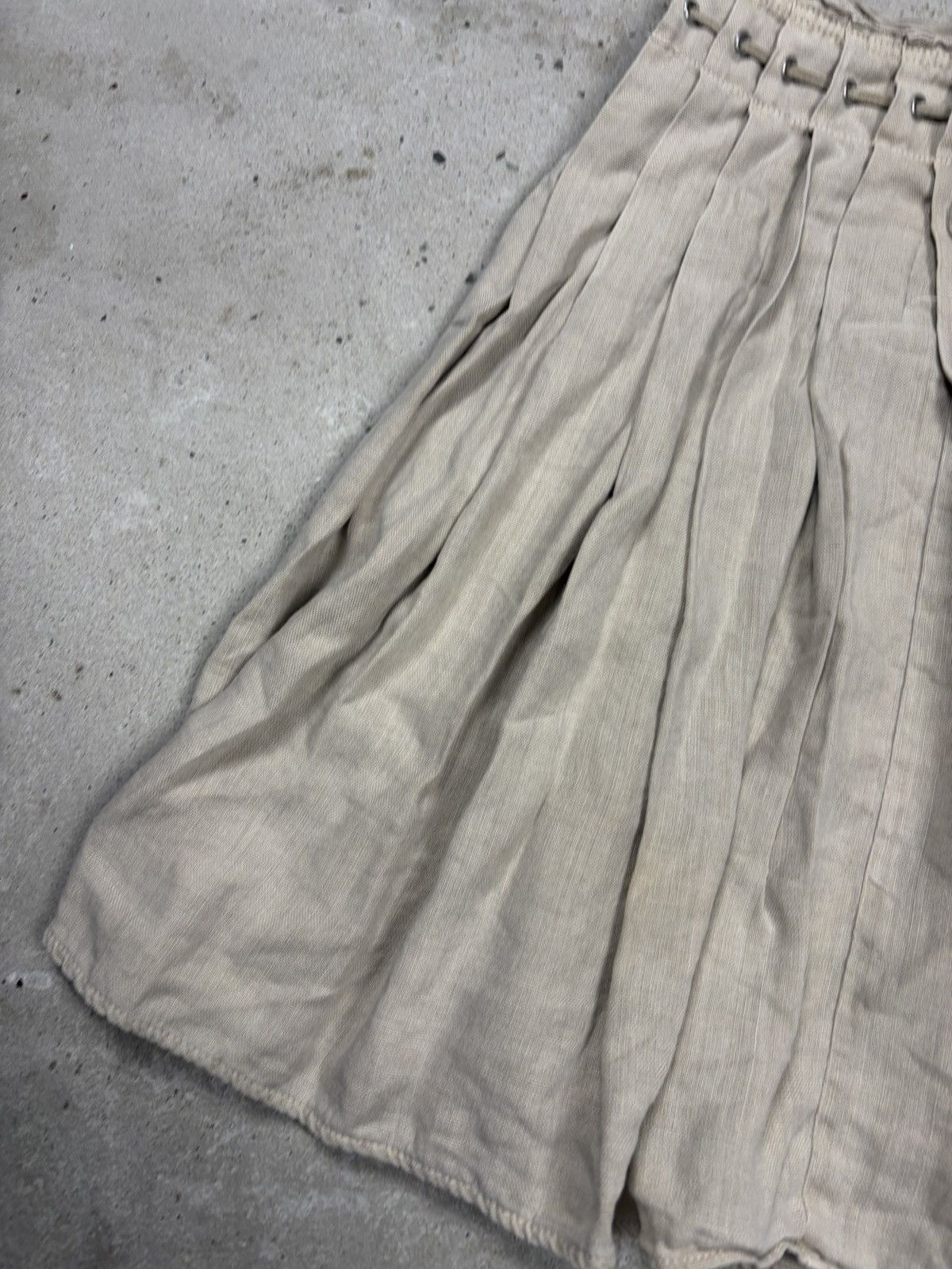 Prada Prada Sport SS 2000 Beige Linen Pleated Skirt Size 32" / US 10 / IT 46 - 3 Thumbnail