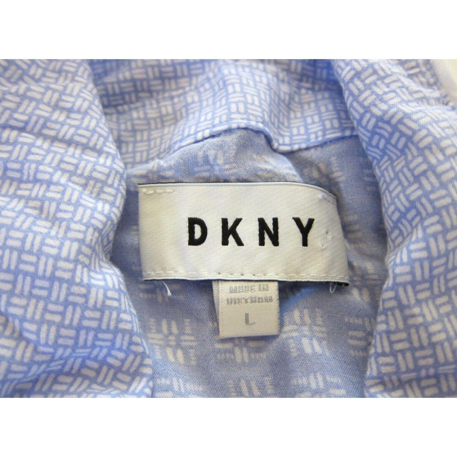 DKNY Vtg DKNY 100% Rayon Purple White Stripe Button Down Collared Pajama Shirt Large Size L / US 10 / IT 46 - 4 Thumbnail