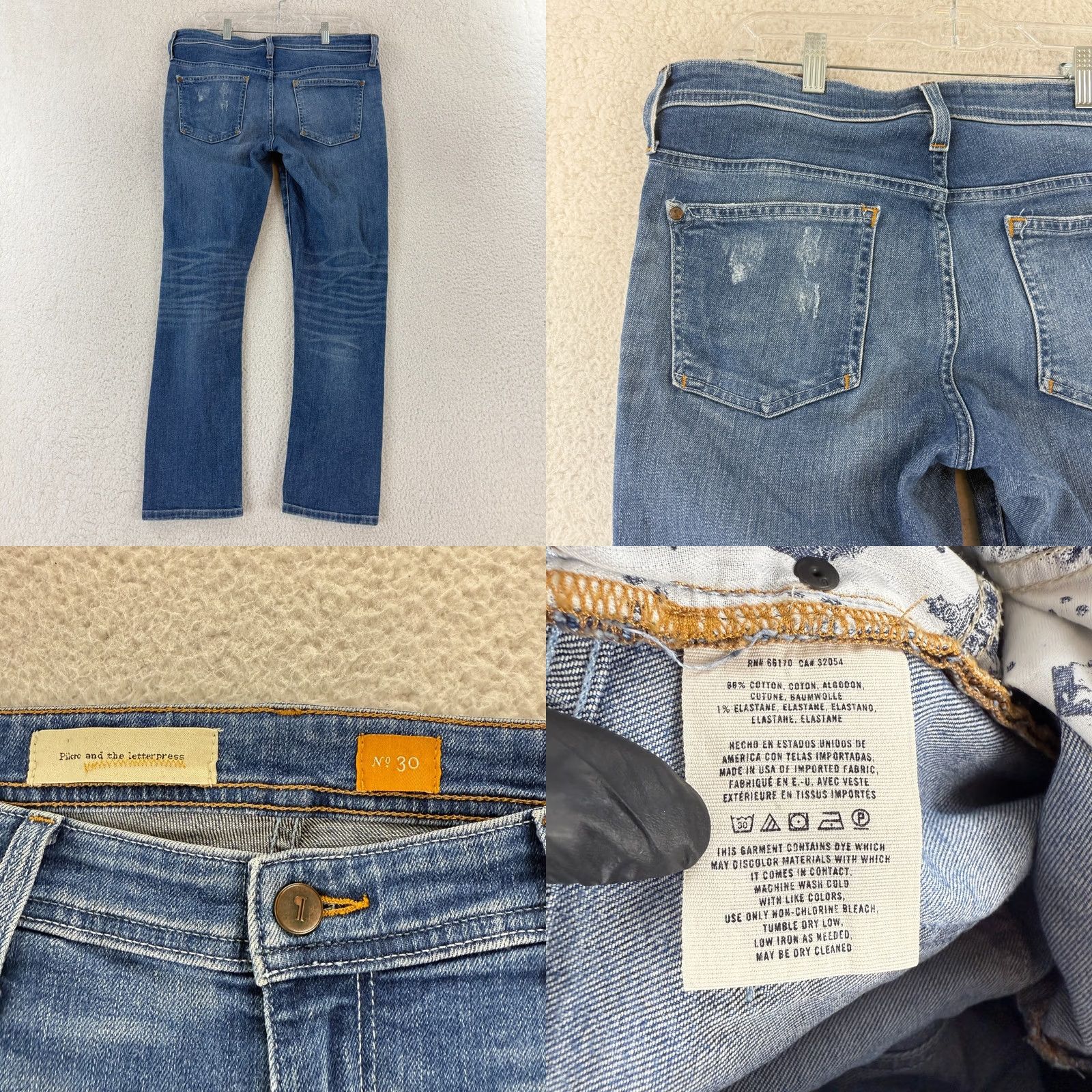 Vintage Pilcro Jeans Womens Size 30 Blue Denim Straight Leg Distressed Regular 5-Pocket Bohemian City Hippie Hipster Denim Size 30" / US 8 / IT 44 - 9 Thumbnail