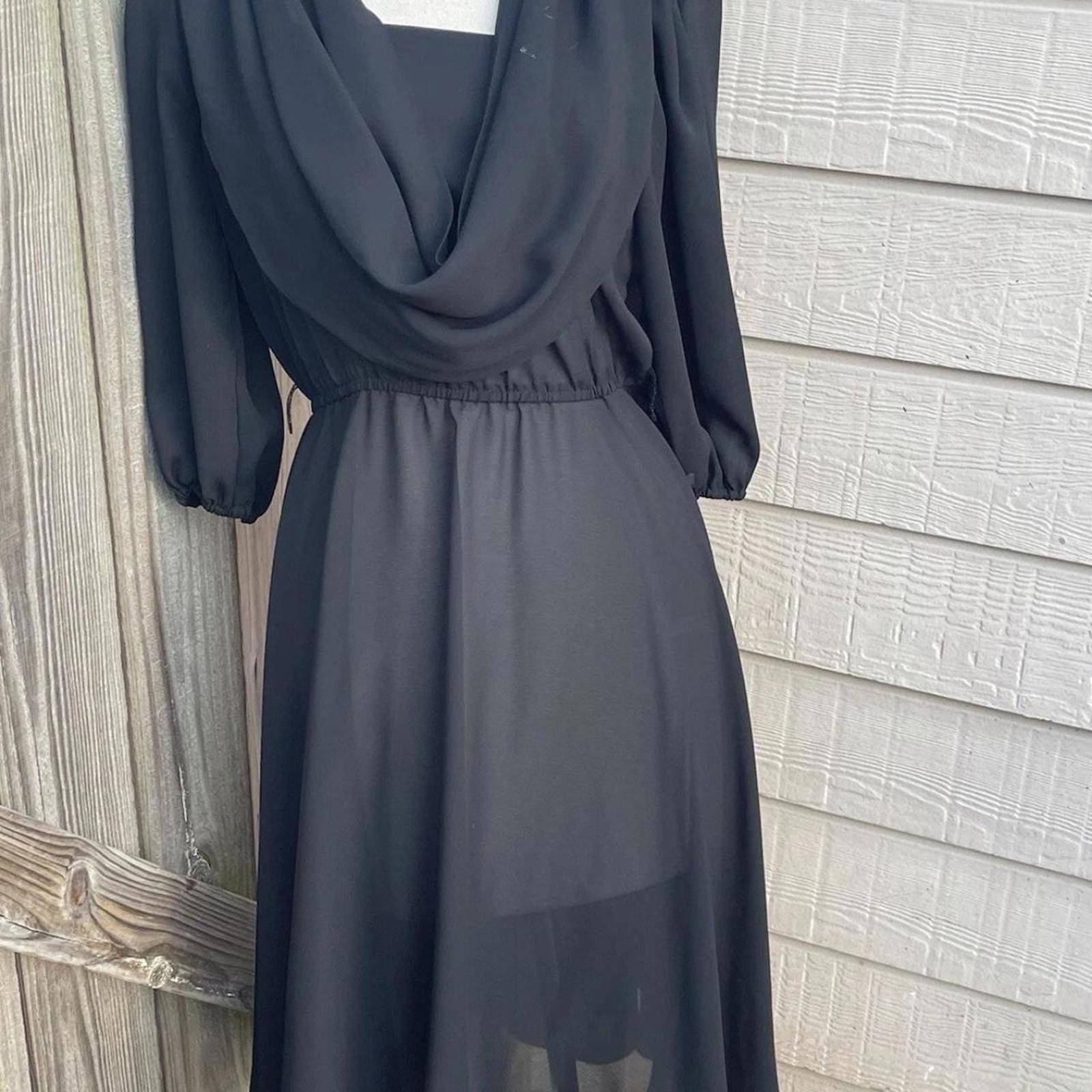 Other Black chiffon midi dress #gothic #mididress Size S / US 4 / IT 40 - 1 Thumbnail