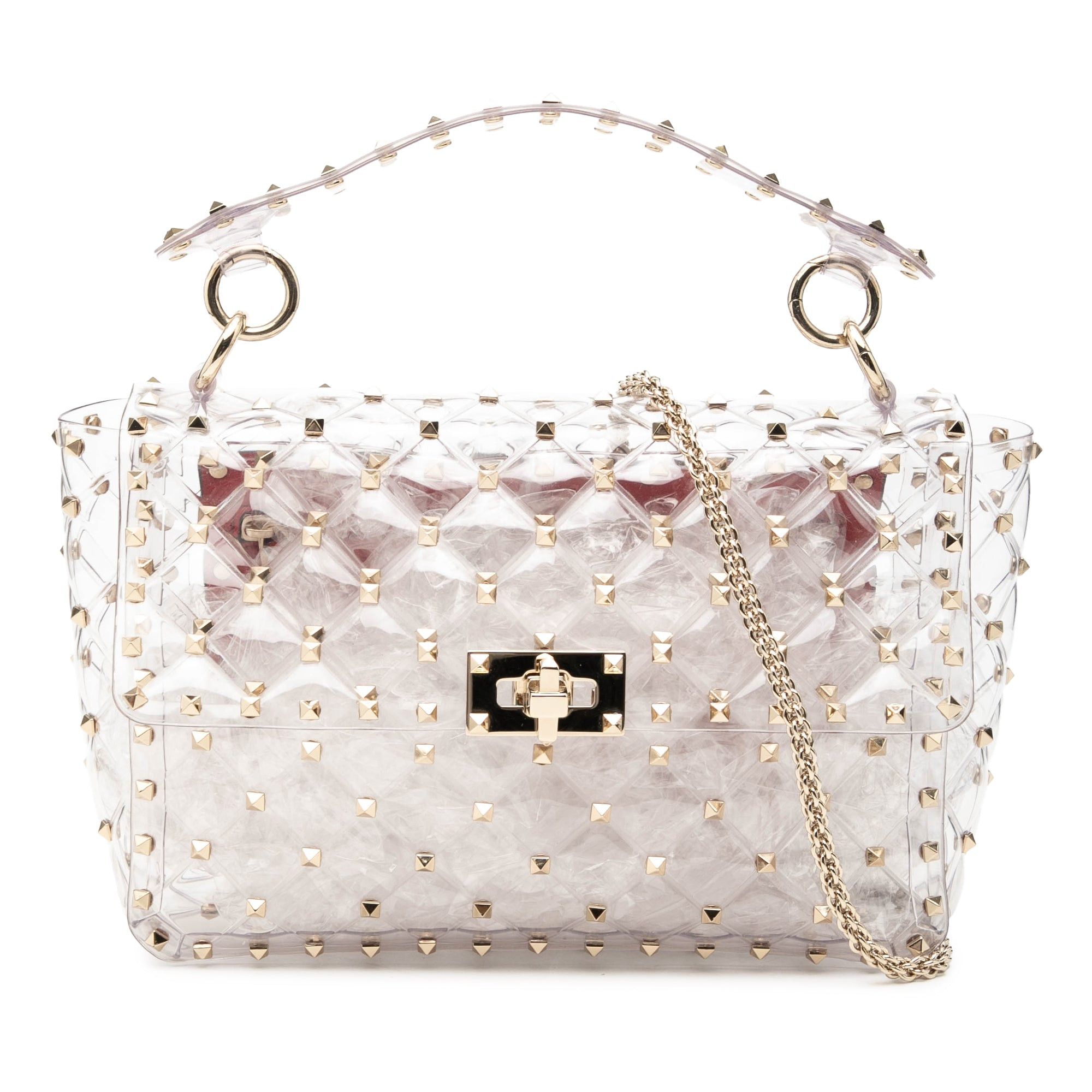 Valentino Medium PVC Rockstud Spike Satchel Size ONE SIZE - 1 Thumbnail