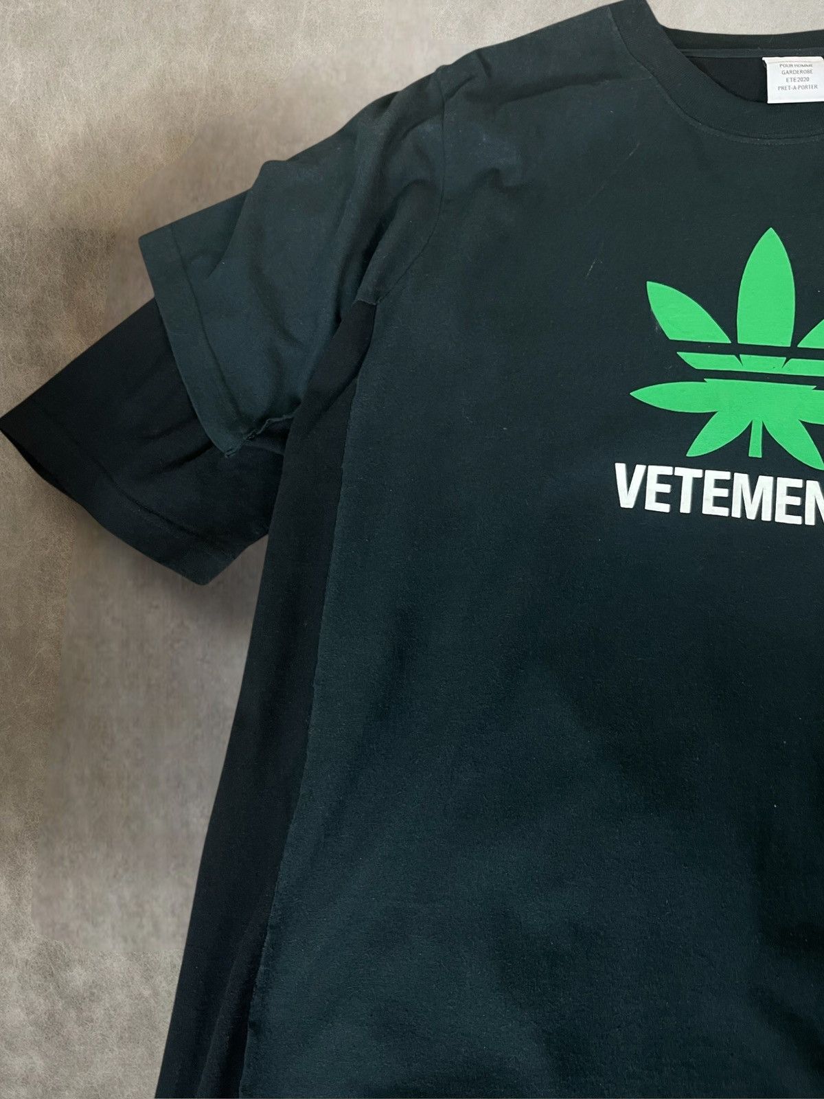Ss2020 Vetements layered weed adidas parody oversized tee