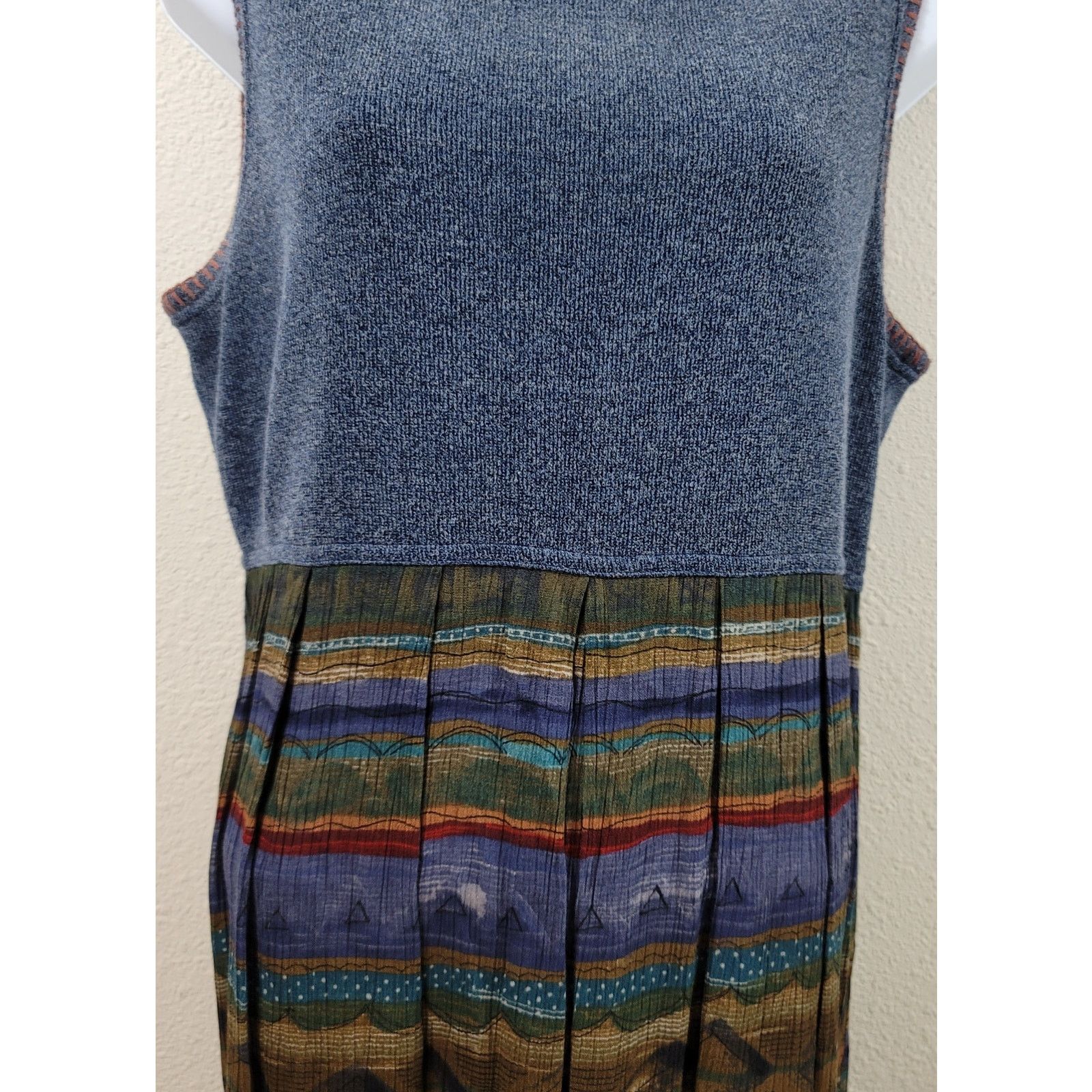 Other Karin Stevens Blue Knit Midi Dress W/Jacket 8P Buttons Size M / US 6-8 / IT 42-44 - 6 Thumbnail