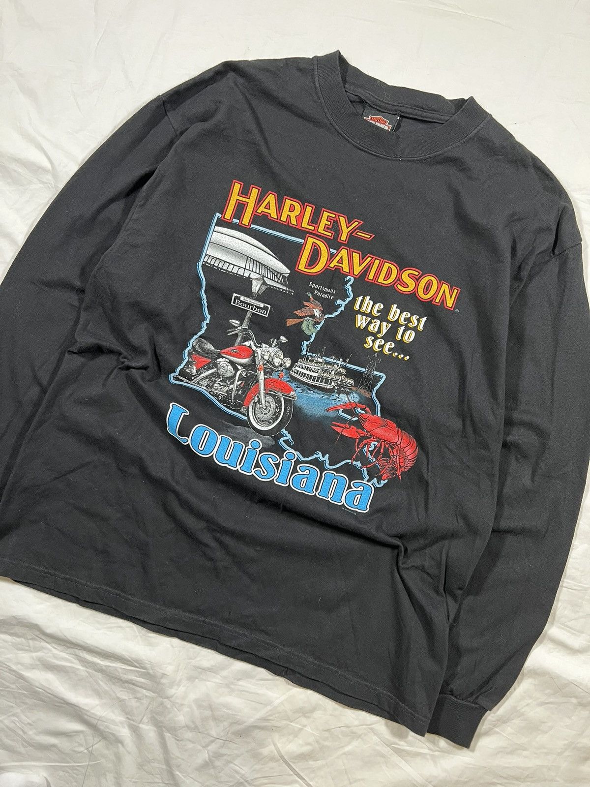Harley Davidson Vintage Harley Davidson Louisiana Biker Longsleeve Shirt Size US L / EU 52-54 / 3 - 2 Thumbnail