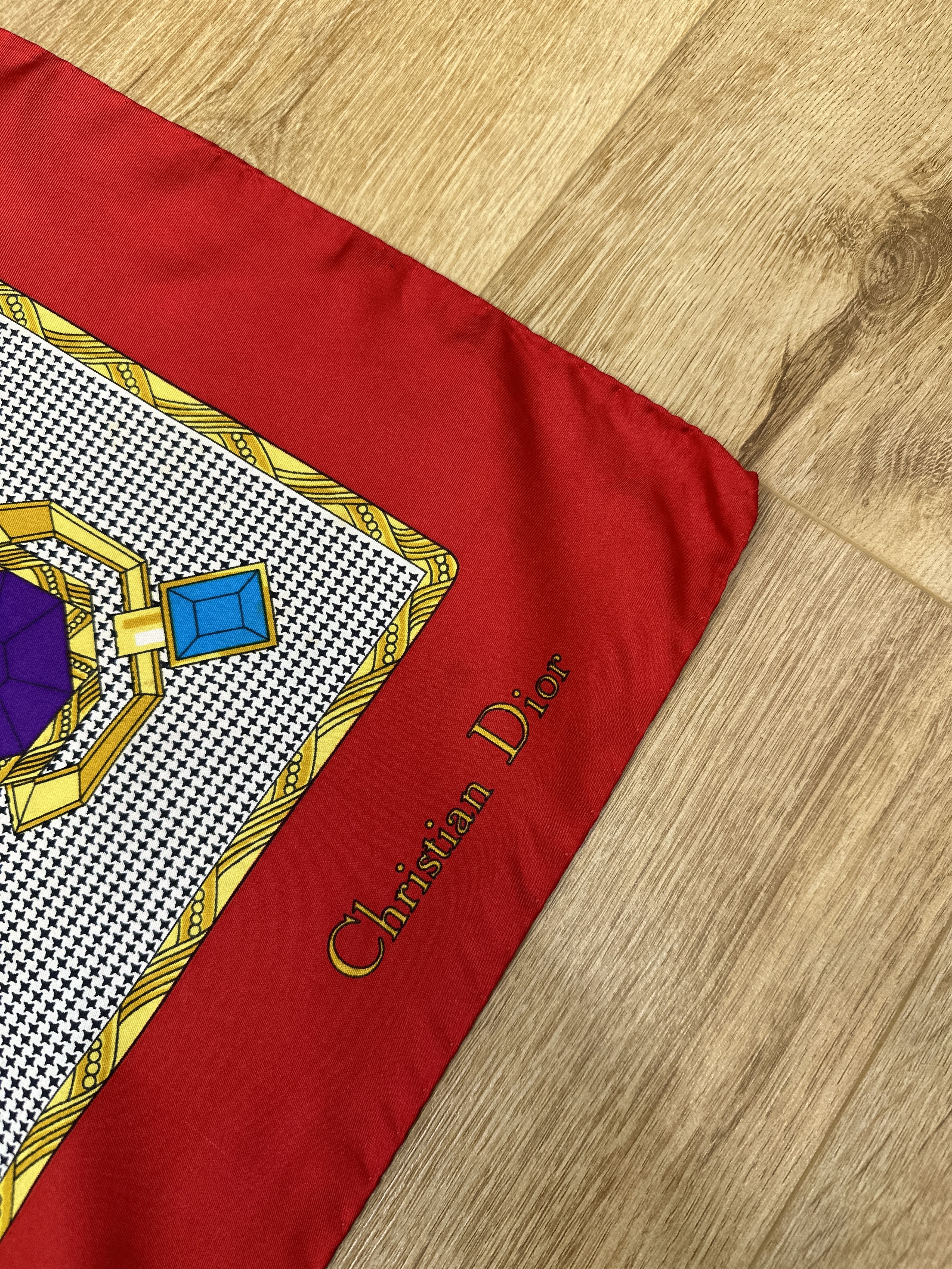 Chanel Christian Dior Jewel CD Logo Silk Scarf 87x85 Archive 2000s Size ONE SIZE - 2 Thumbnail