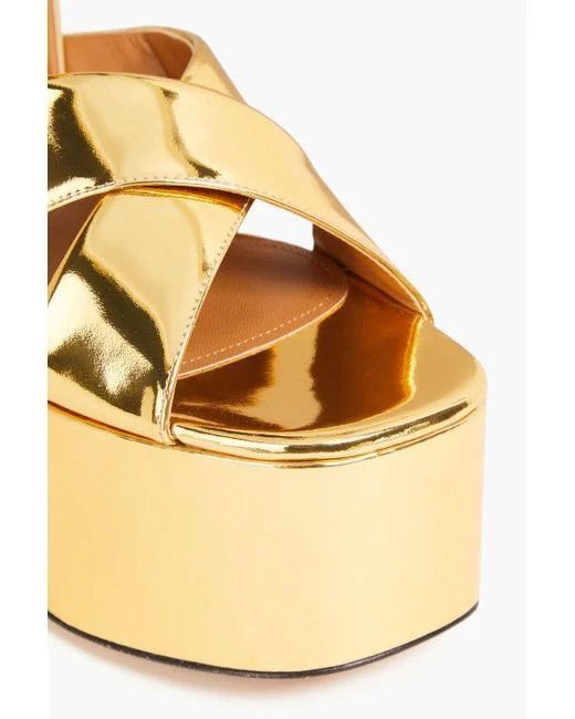 Marni o1w1db10125 Patent Leather Platform Sandals in Golden Size US 8 / IT 38 - 4 Thumbnail
