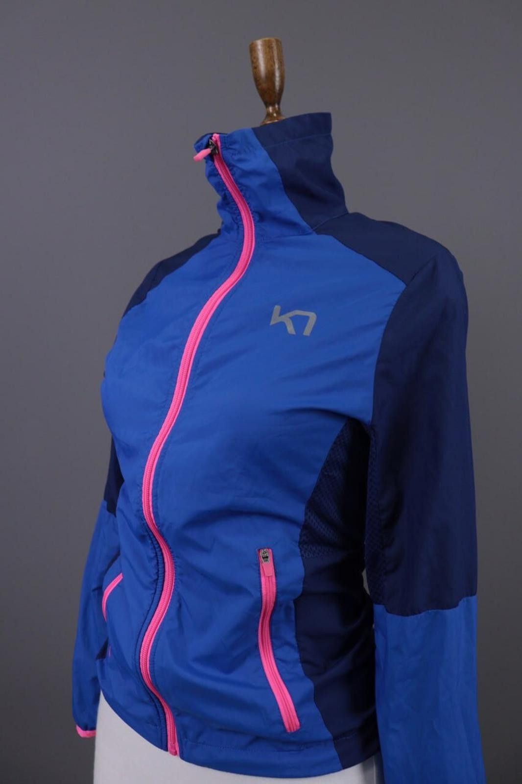 Designer Kari Traa Blue Collorblock Full Zip Waterproof Jacket SzXS Size XS / US 0-2 / IT 36-38 - 8 Thumbnail