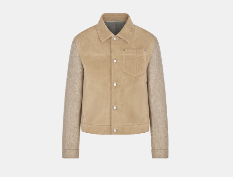 Dior o1w1db11025 413L42 Two-Material Jacket in Beige Size US L / EU 52-54 / 3 - 1 Thumbnail