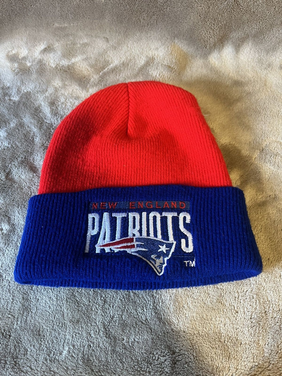 Pro Line Vintage made in USA New England Patriots Winter Knit Beanie Size ONE SIZE - 1 Thumbnail