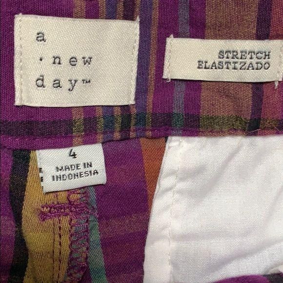 Other A New Day Purple Plaid Stretch Shorts 4 Size 27" / US 4 / IT 40 - 8 Thumbnail