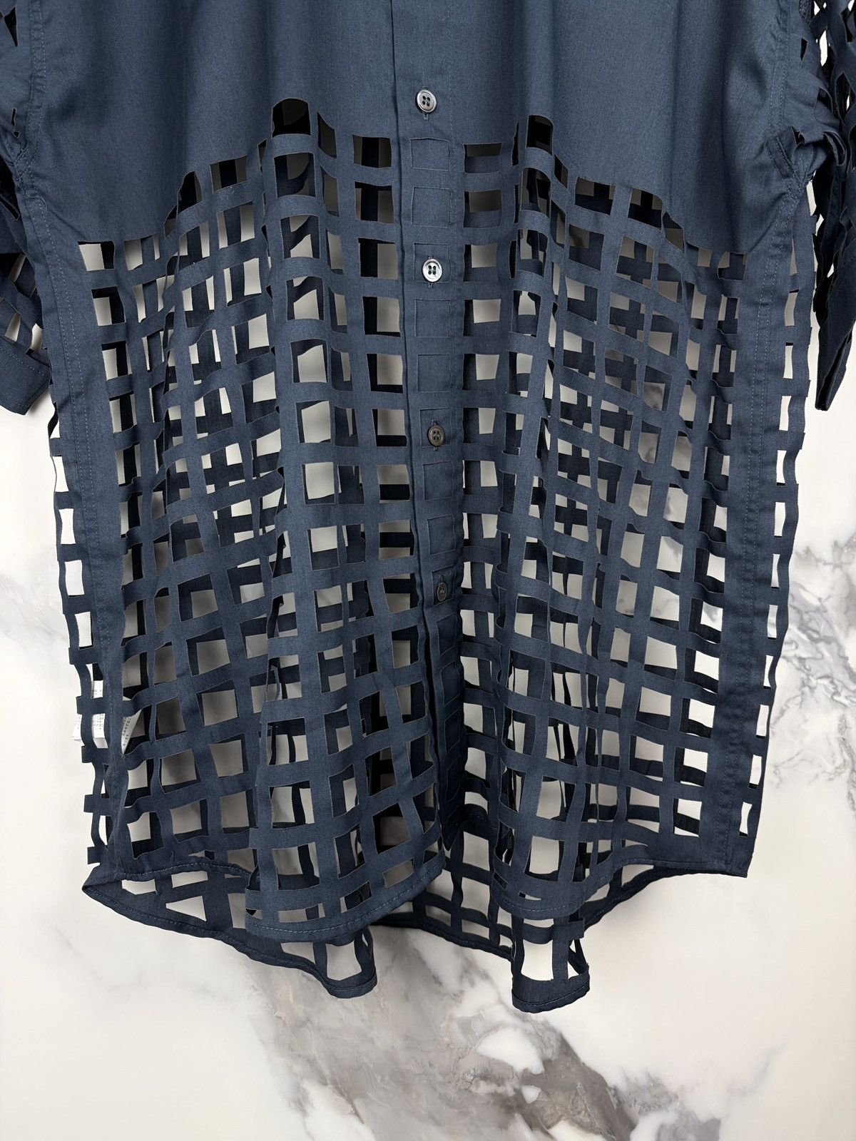 Raf Simons SS06 Raf Simons Laser Cut Net Buttonup Shirt Icarus Surgit Size US S / EU 44-46 / 1 - 4 Thumbnail