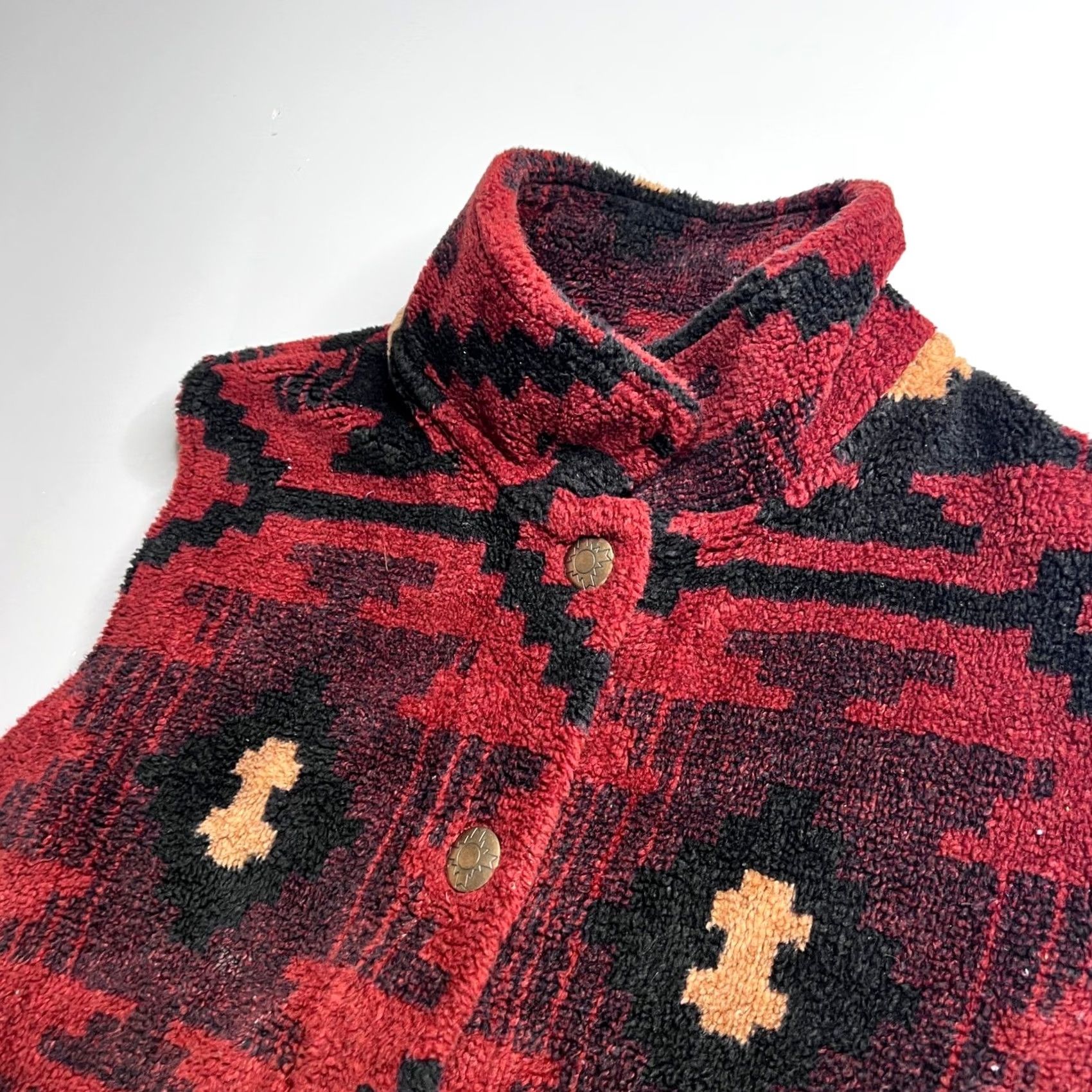 CO County Clothing Co Cheyenne Fleece Vest Red Black Large Size L / US 10 / IT 46 - 4 Thumbnail
