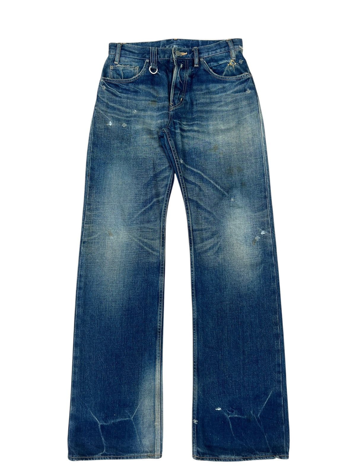 Backbone Vintage BackBone Distress Mud Denim Bootcut Selvedge Jeans Size US 31 - 3 Thumbnail