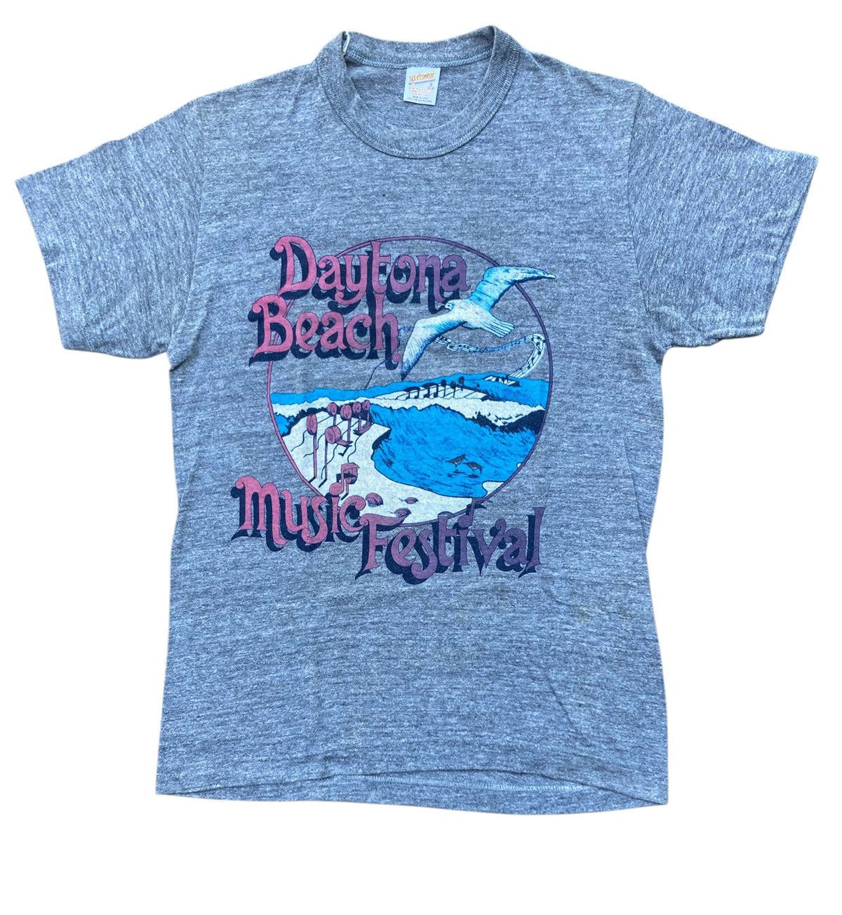 Vintage Vintage 80s Daytona Beach Music Festival Triblend T shirt Size US S / EU 44-46 / 1 - 1 Thumbnail