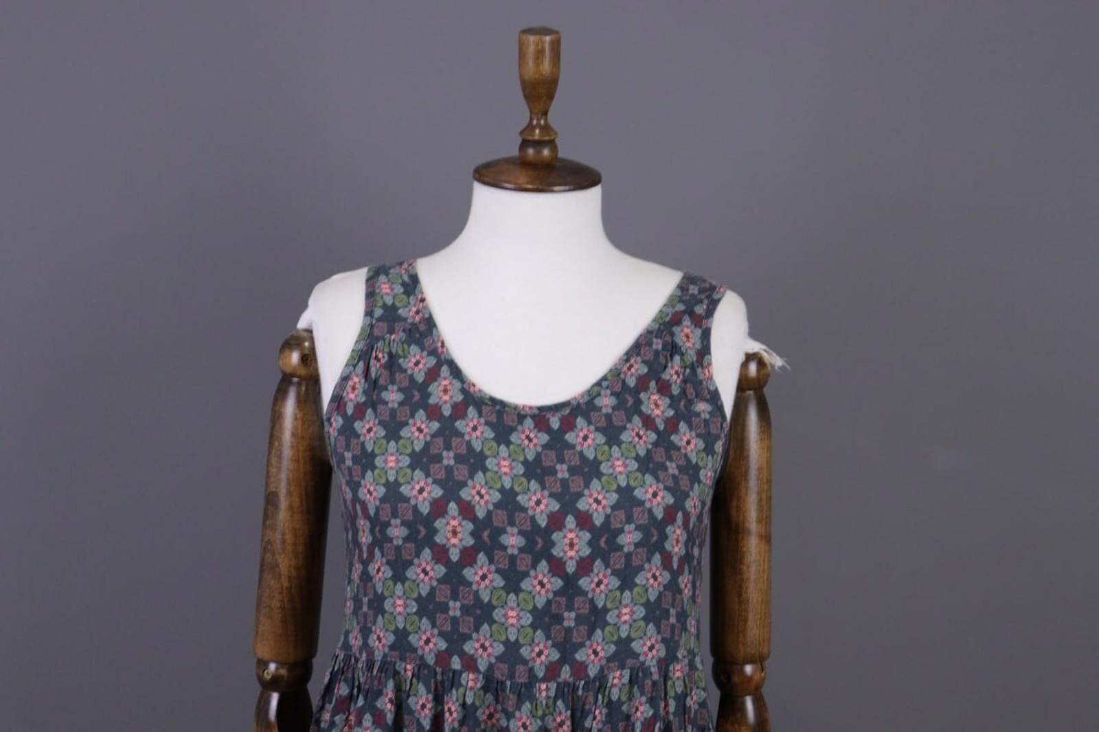 Designer Deerberg Gray Floral Multicoloured A-Line Long Dress Size S Size S / US 4 / IT 40 - 4 Thumbnail
