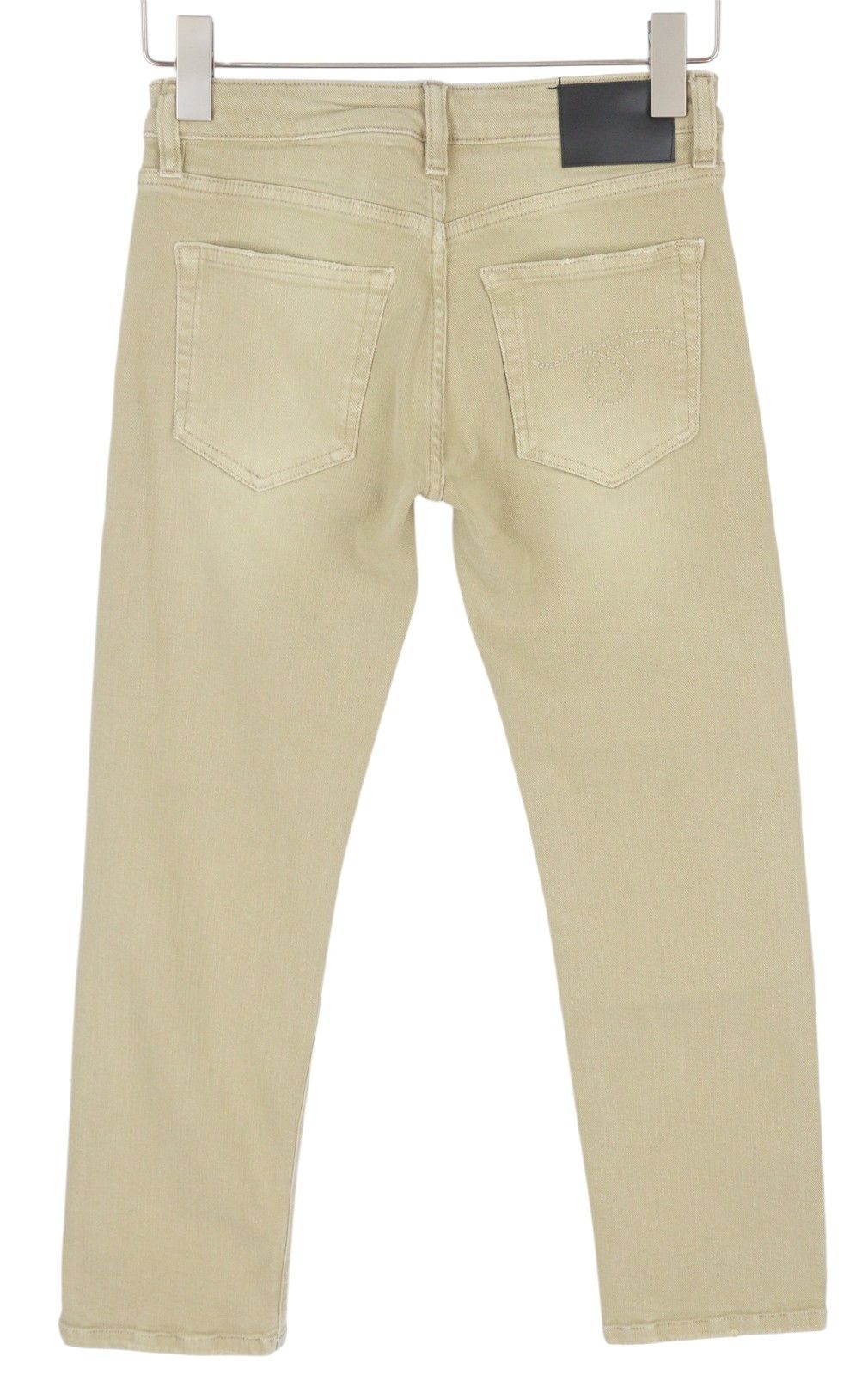 R13 BOY STRAIGHT 24 Khaki Stretch Faded Cropped 86266 Size 24" / US 00 / IT 34 - 4 Thumbnail
