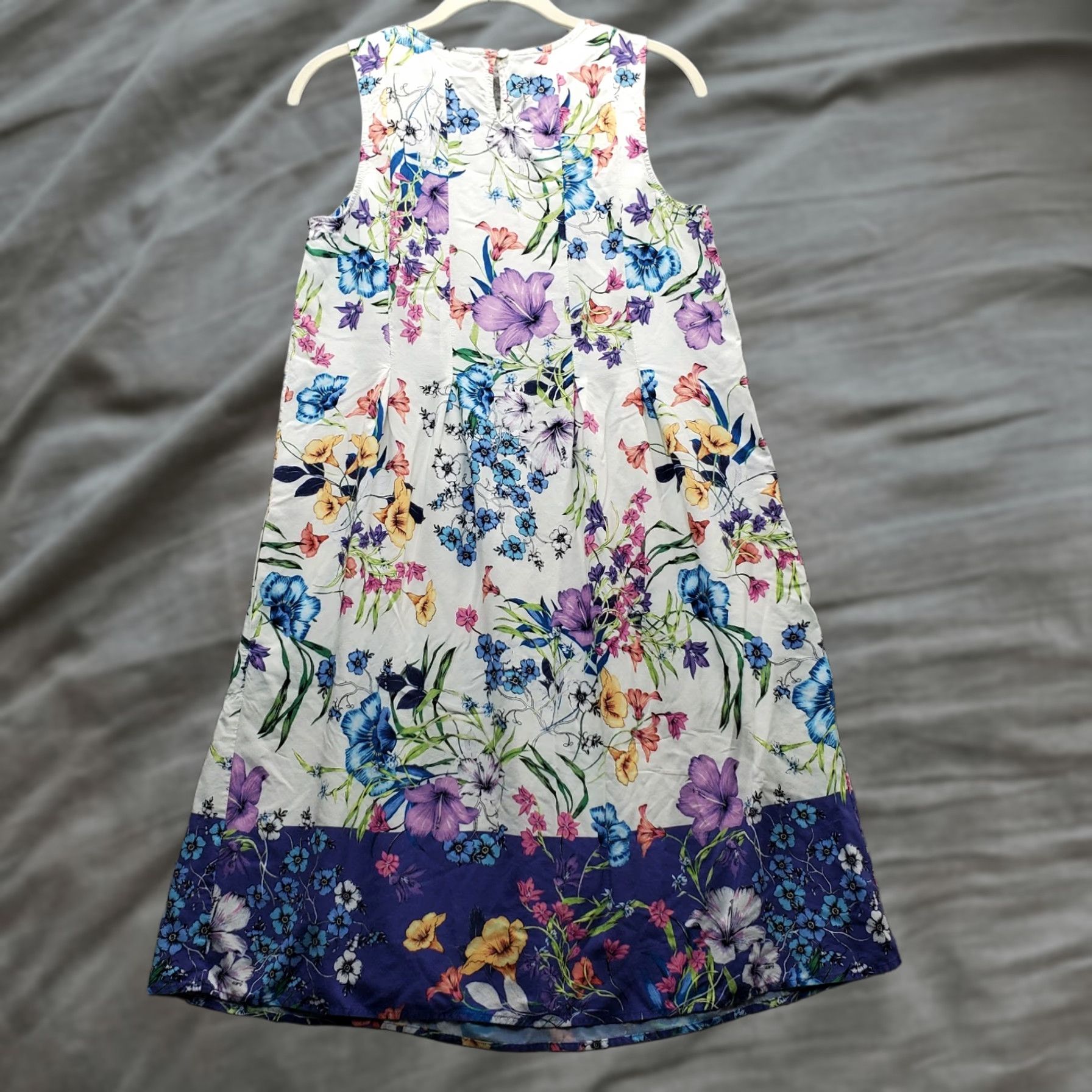 J. Jill J. Jill Sheath Dress Womens Size S Mult Floral Rayon Pleated Crew Neck Sleeveless Midi Casual Party/Cocktail Size S / US 4 / IT 40 - 1 Thumbnail