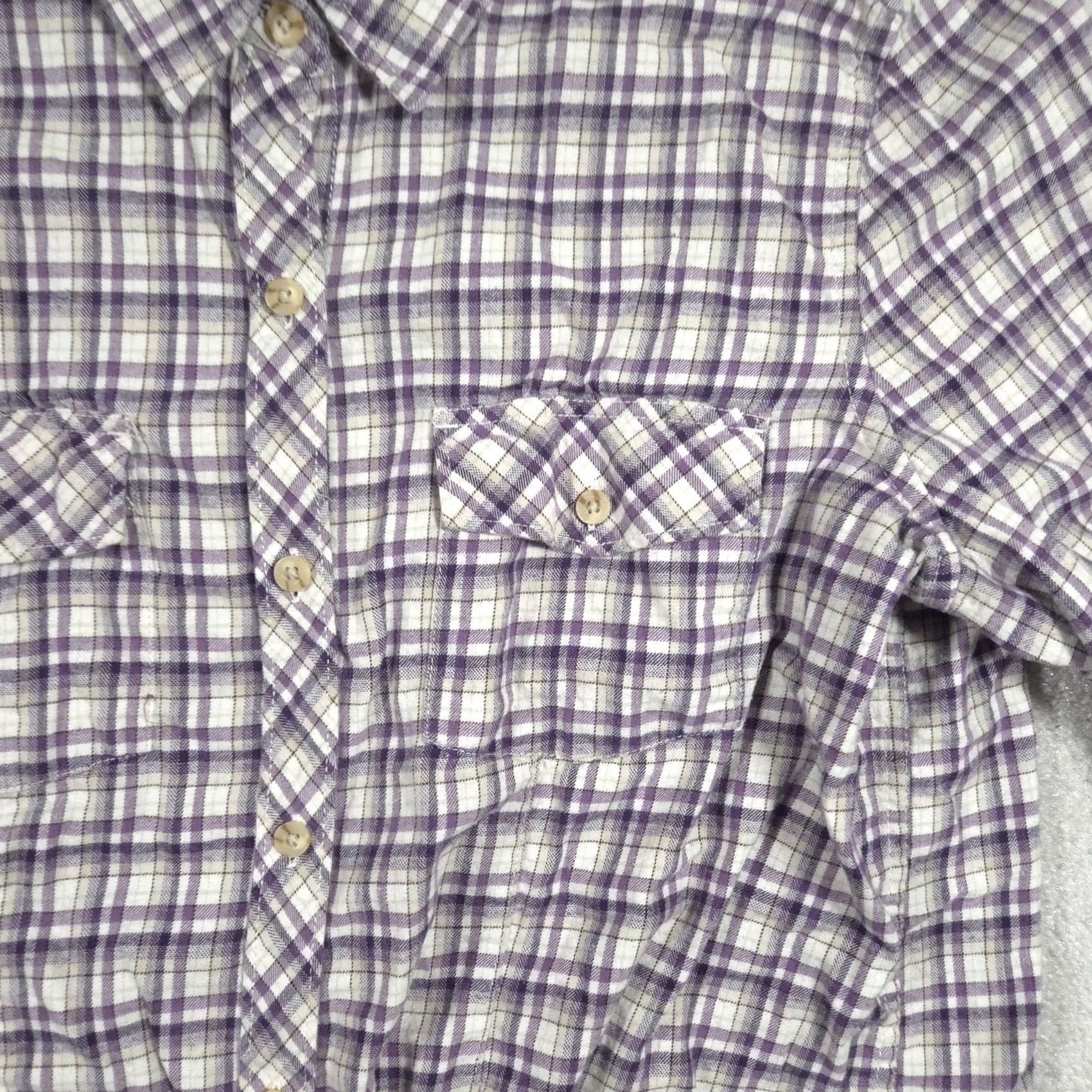 Eddie Bauer VINTAGE Eddie Bauer Shirt Womens XL Purple Plaid Button Front Long Sleeve Casual Outdoor Size XL / US 12-14 / IT 48-50 - 3 Thumbnail
