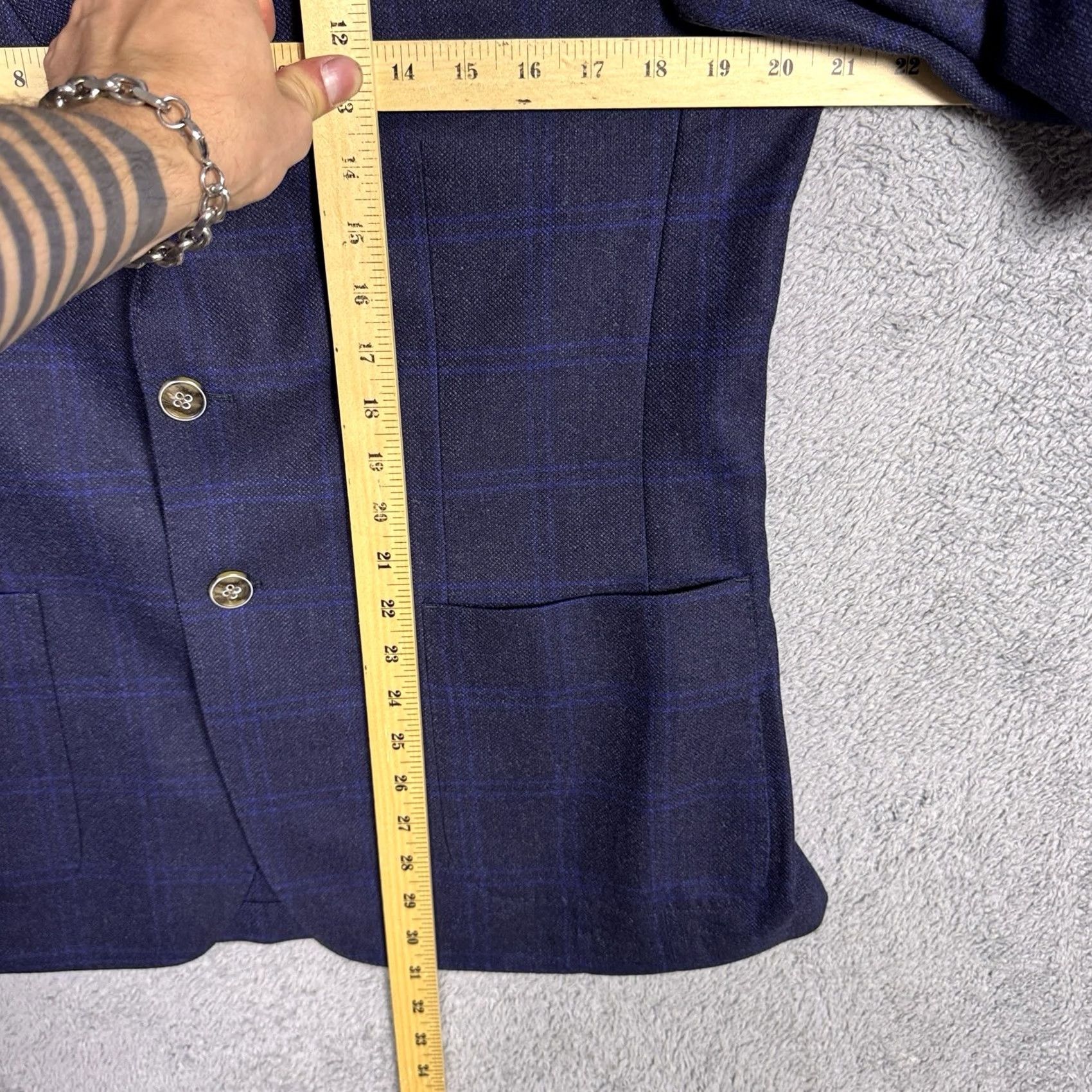 Peter Millar Peter Millar Sport Coat Men M Wool Windowpane Check Fall Soft Blue Size US M / EU 48-50 / 2 - 6 Thumbnail