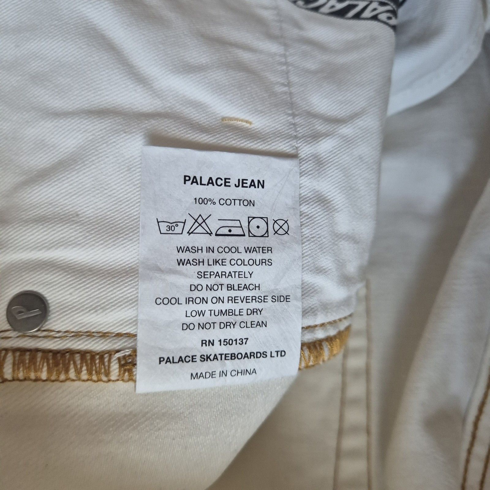 Palace Palace Jean 34 White Rinse Brand New With Tags FW21 Size US 34 / EU 50 - 8 Thumbnail