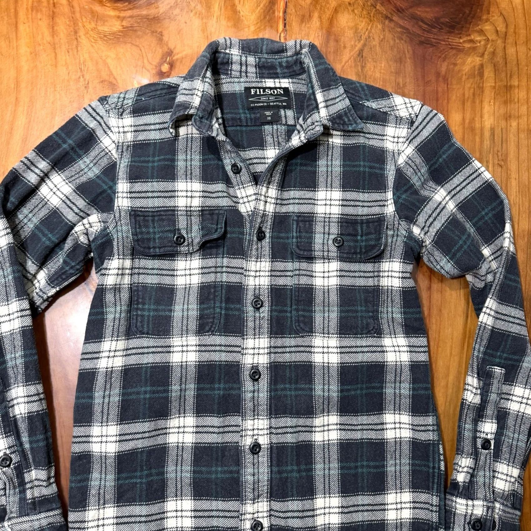 Filson Filson Shirt Mens XS Button Up Plaid Flannel Wool L/S Cotton Blue Vintage No Size US XS / EU 42 / 0 - 2 Thumbnail