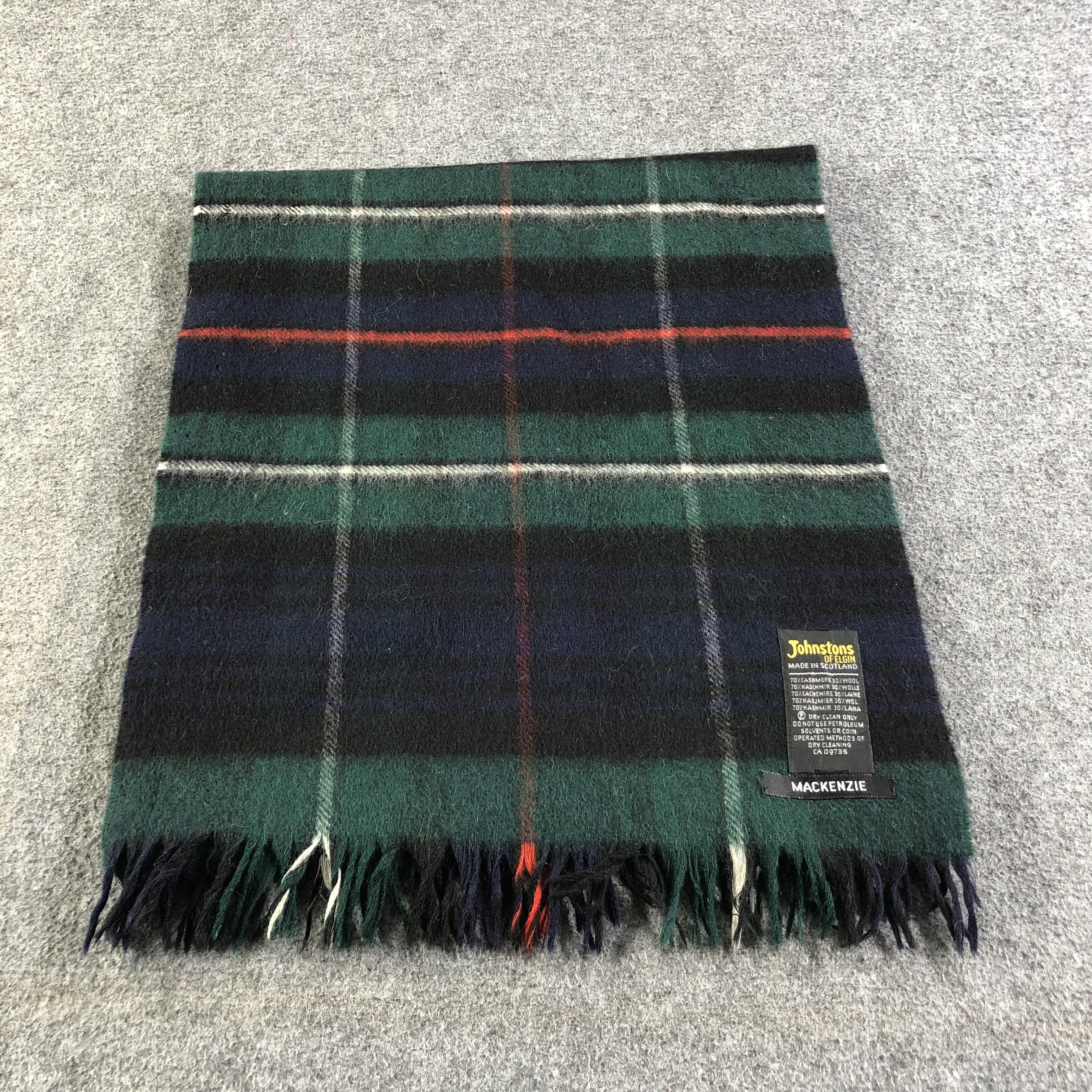 Johnstons Of Elgin Johnstons of Elgin Tartan Cashmere Scarf Muffler V1321 Size ONE SIZE - 2 Thumbnail