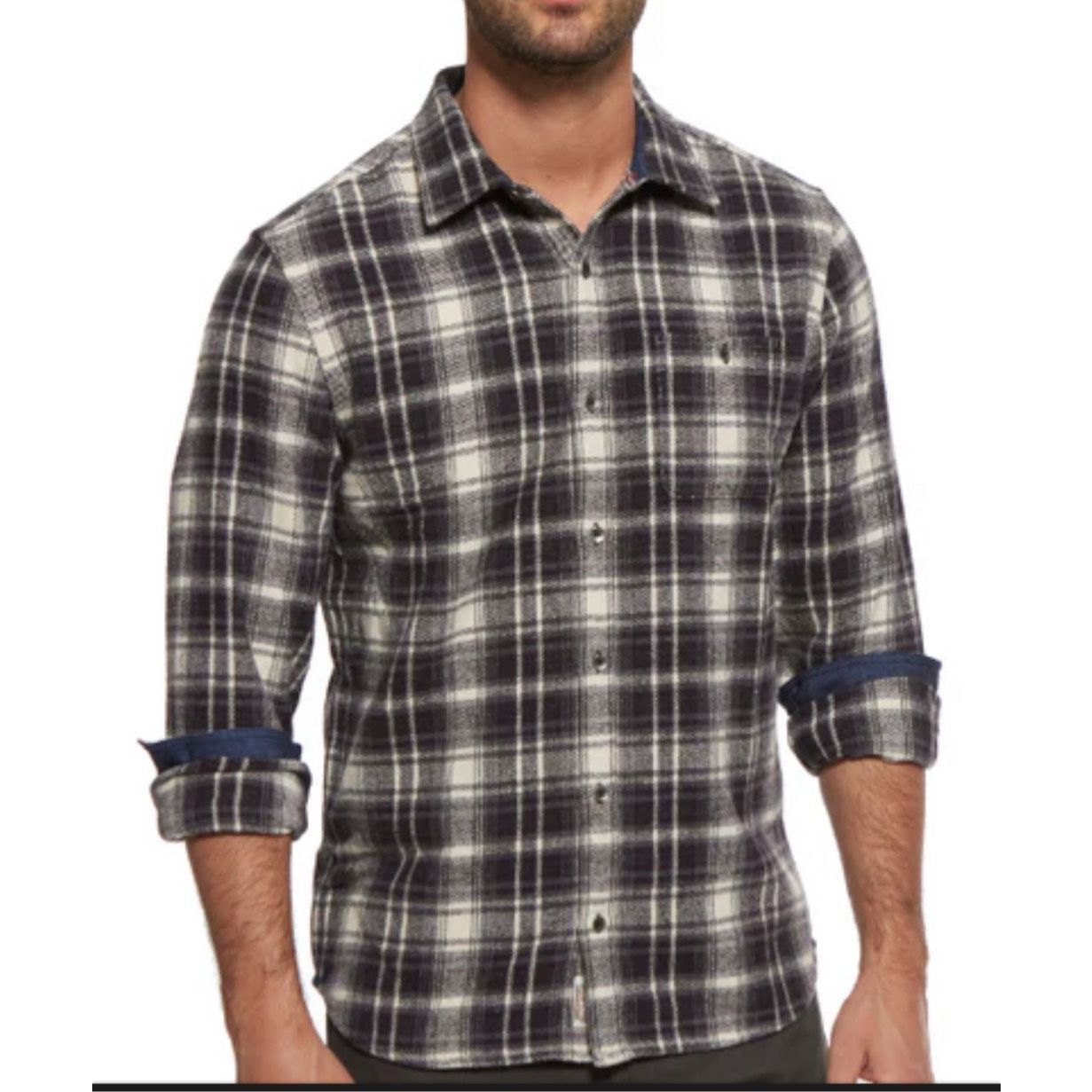 Other FLAG & ANTHEM NWT GREY/CREAM PLAID FLANNEL heavy SHIRT sz XL Size US XL / EU 56 / 4 - 1 Thumbnail