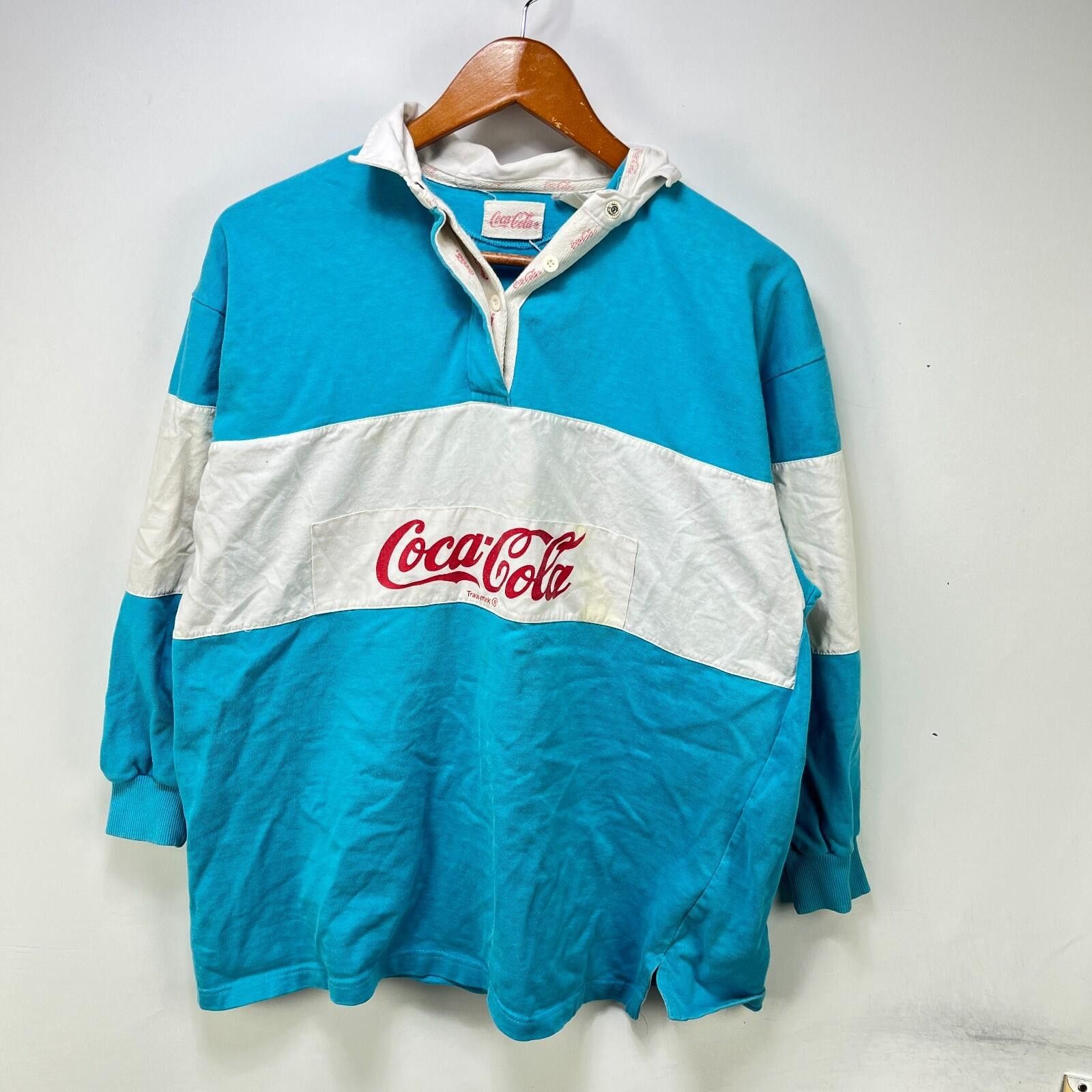 Coca Cola Vintage 90s Coca Cola Rugby Polo Long Sleeve Shirt M Size US M / EU 48-50 / 2 - 1 Thumbnail