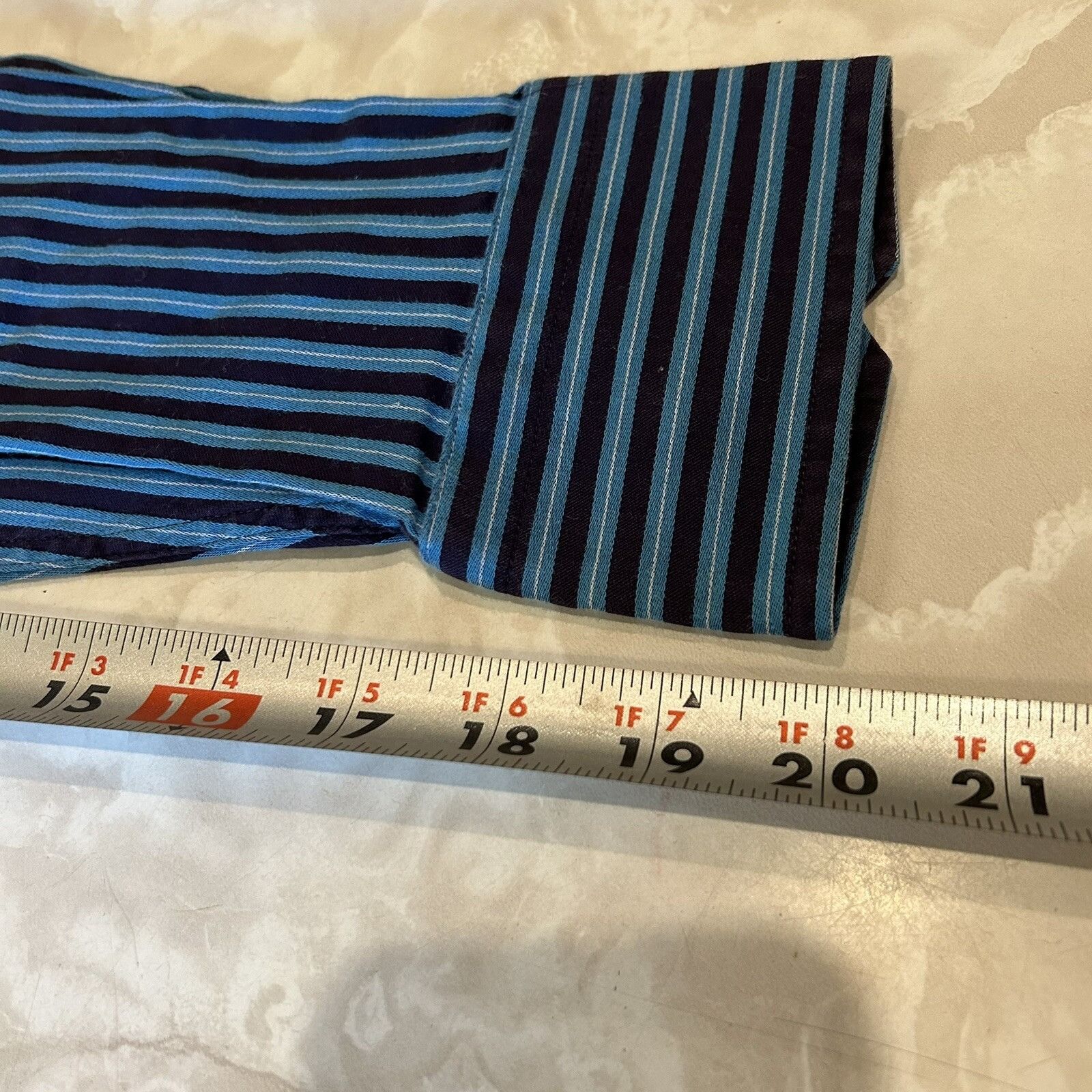 Express Express 1MX Men's Blue & Purple Striped Long Sleeve Button U Size US S / EU 44-46 / 1 - 5 Thumbnail