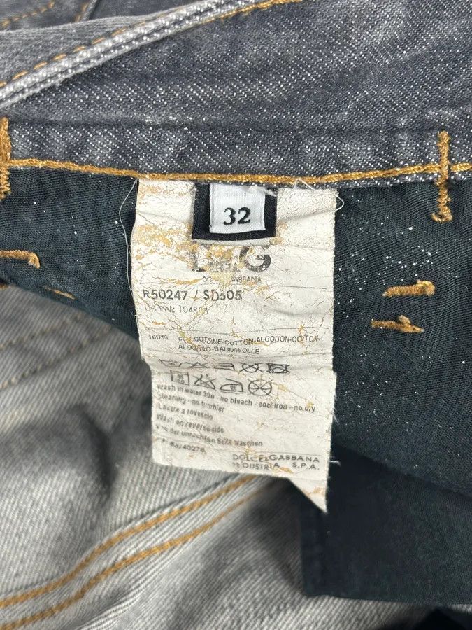 Dolce & Gabbana 2000s Dolce & Gabbana Grey Bootcut Jeans Denim Leather Patch Size US 32 / EU 48 - 12 Thumbnail