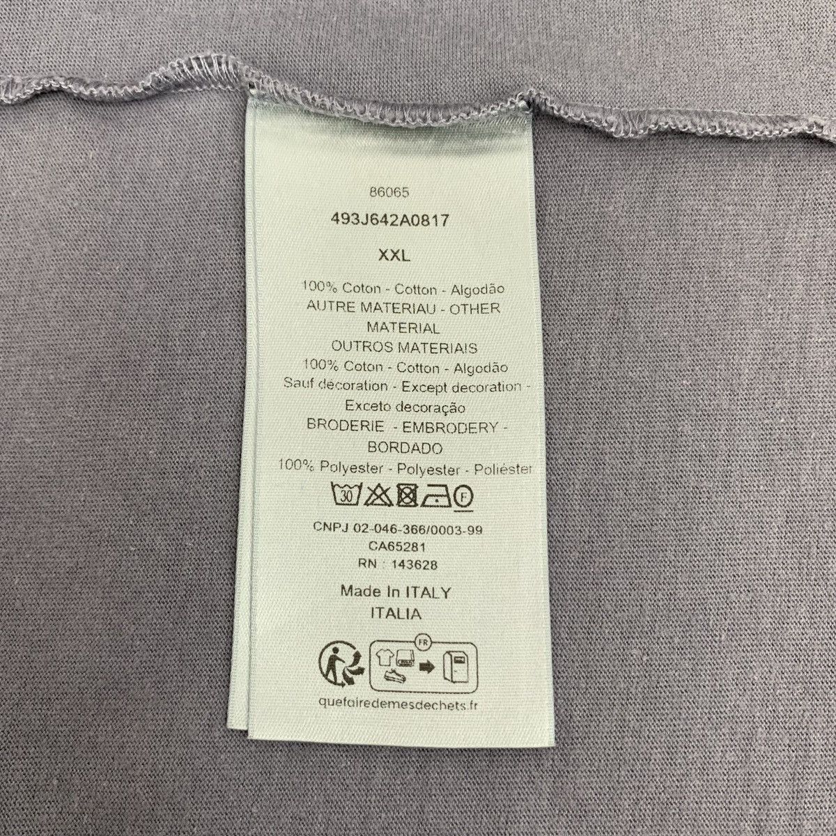 Dior Dior 24SS Grey Logo Printed Cotton Crew Neck T-shirt K26WX Size US XXL / EU 58 / 5 - 6 Thumbnail