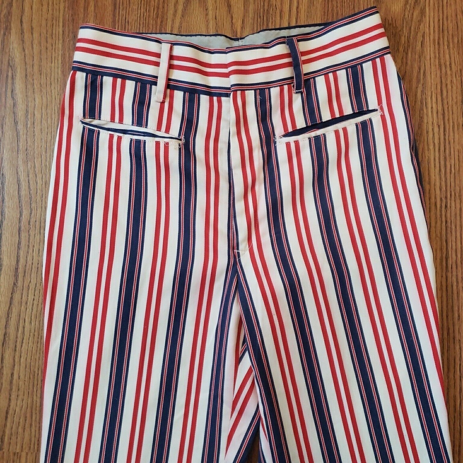 Vintage Master Prest Bell Bottom Pants 60s Wild Striped Trousers Wal Size US 30 / EU 46 - 3 Thumbnail