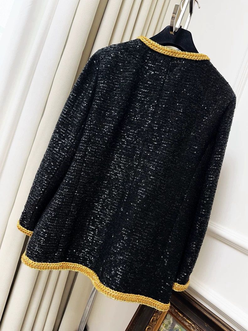 Chanel Chanel 22s spring and summer show black gold sequin woven Size XS / US 0-2 / IT 36-38 - 2 Thumbnail